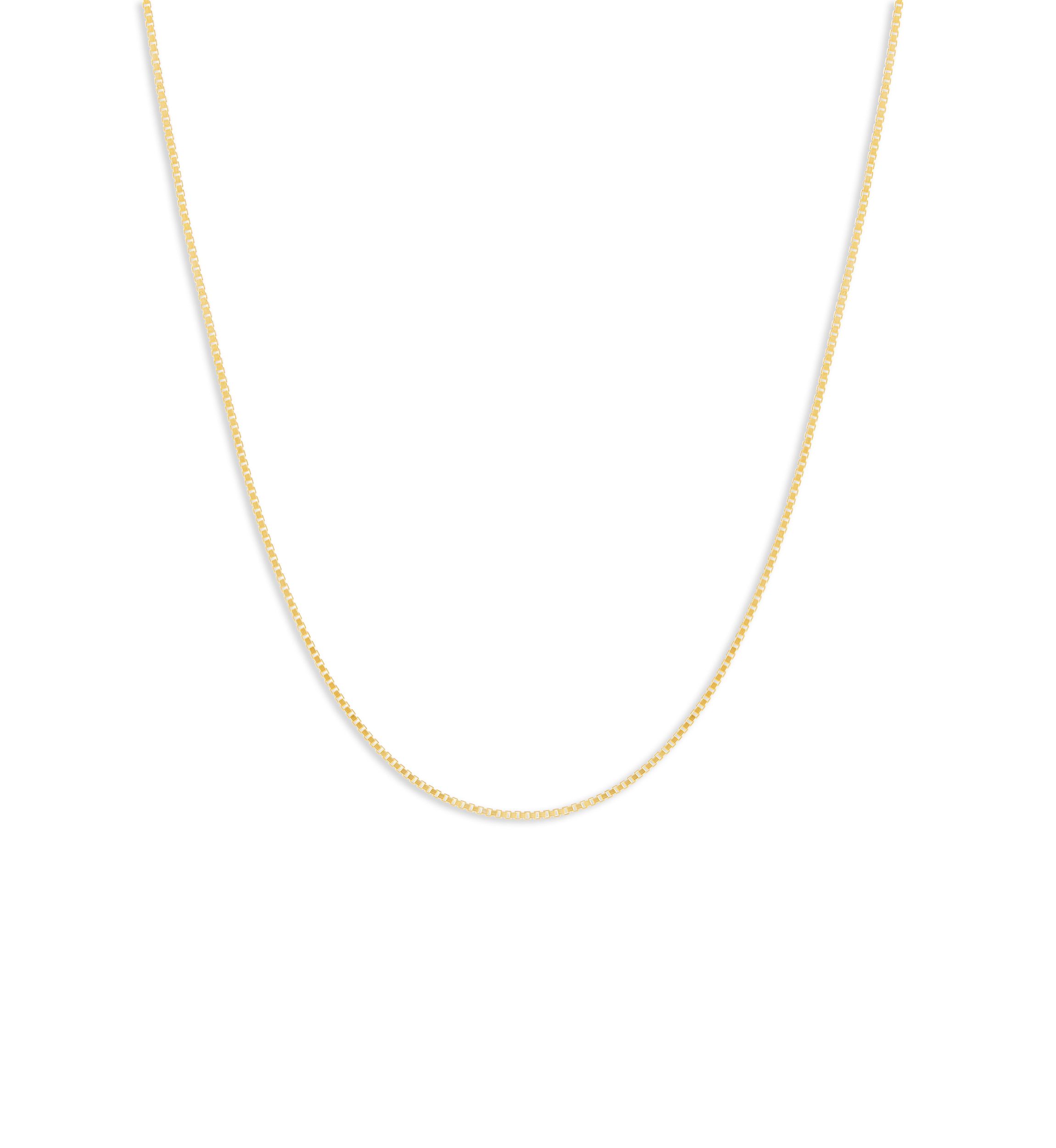 30" Box Chain Necklace in 24K Gold Plated Metal