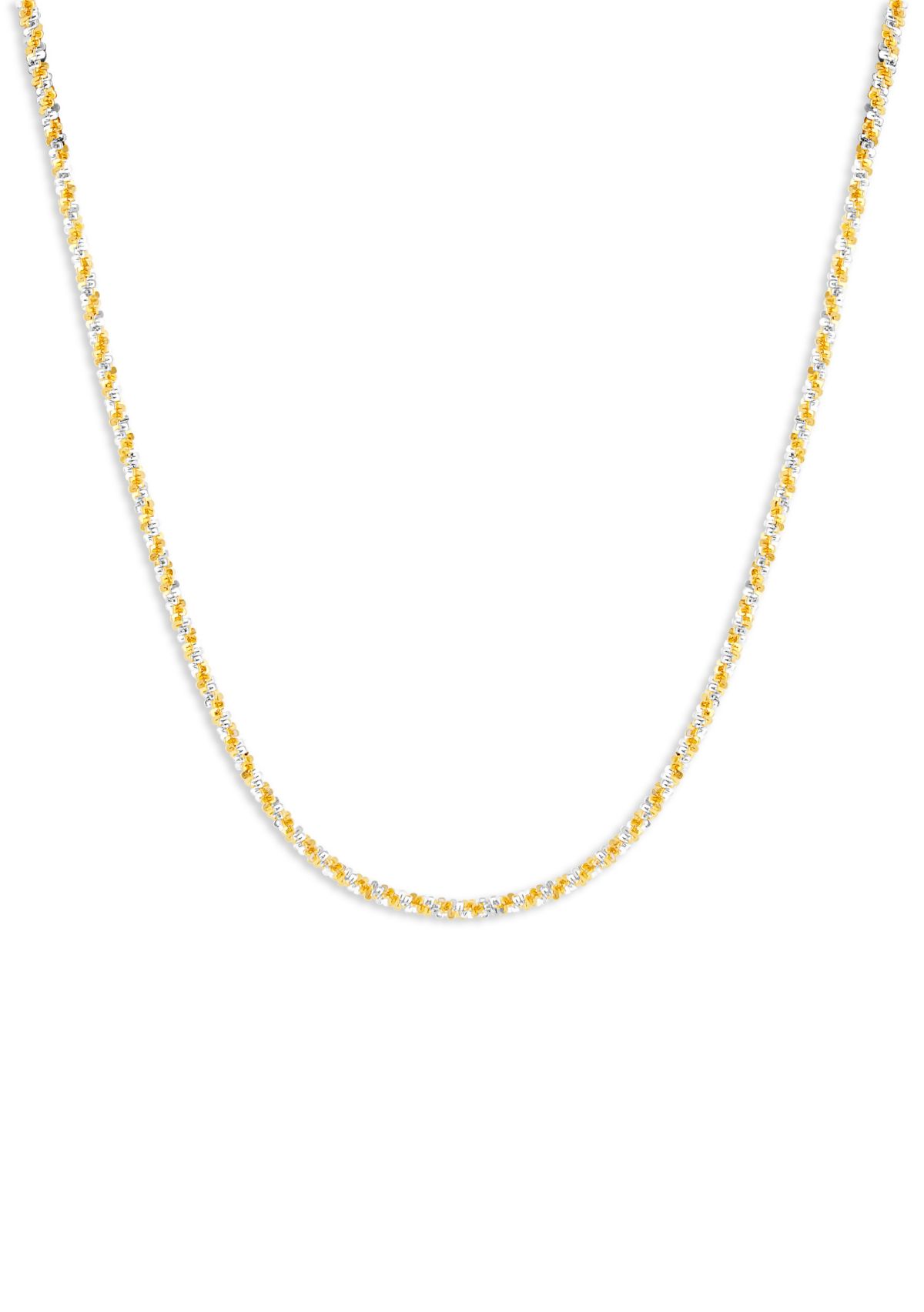 20" Sparkle Chain Necklace in 24K Gold Plated Metal