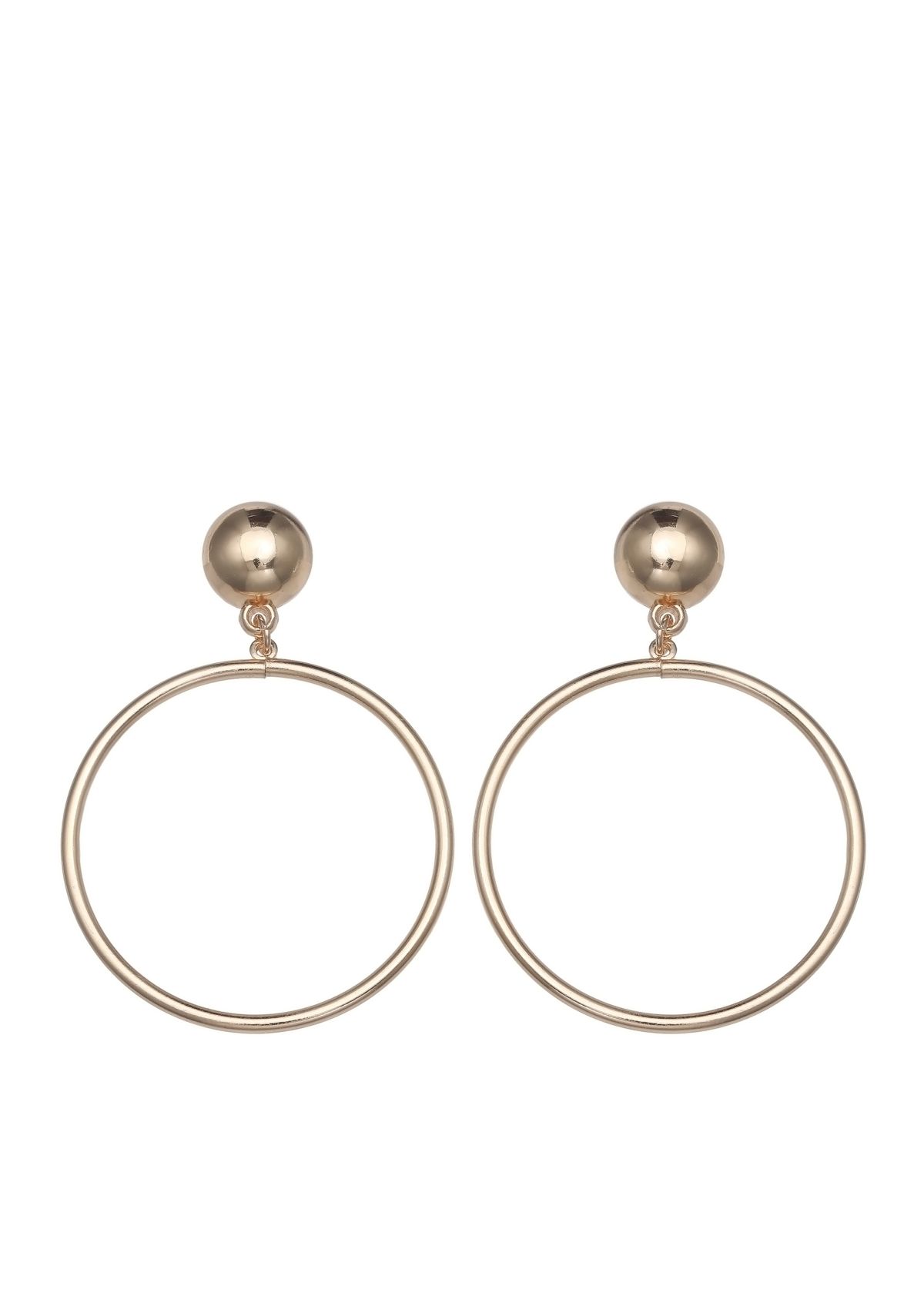 Gold-Tone Ring Drop Earrings