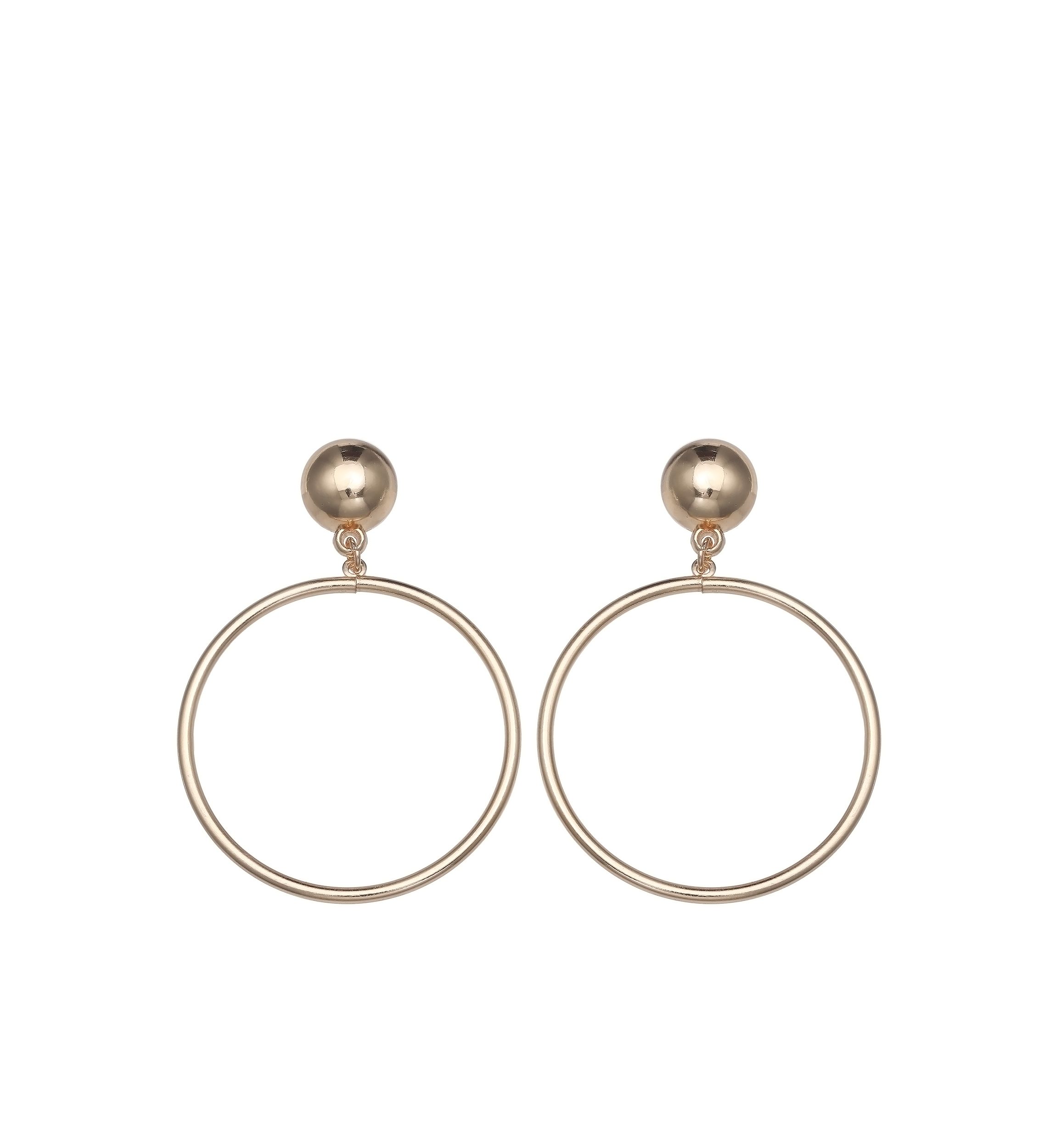 Gold-Tone Ring Drop Earrings