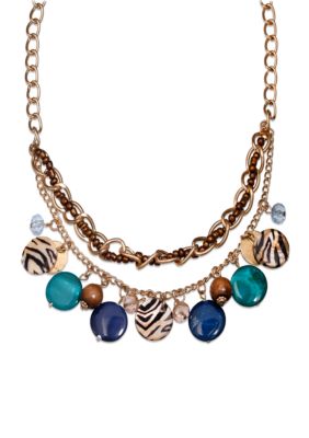 Download Jules B Gold-Tone Layered Animal Print Necklace | belk