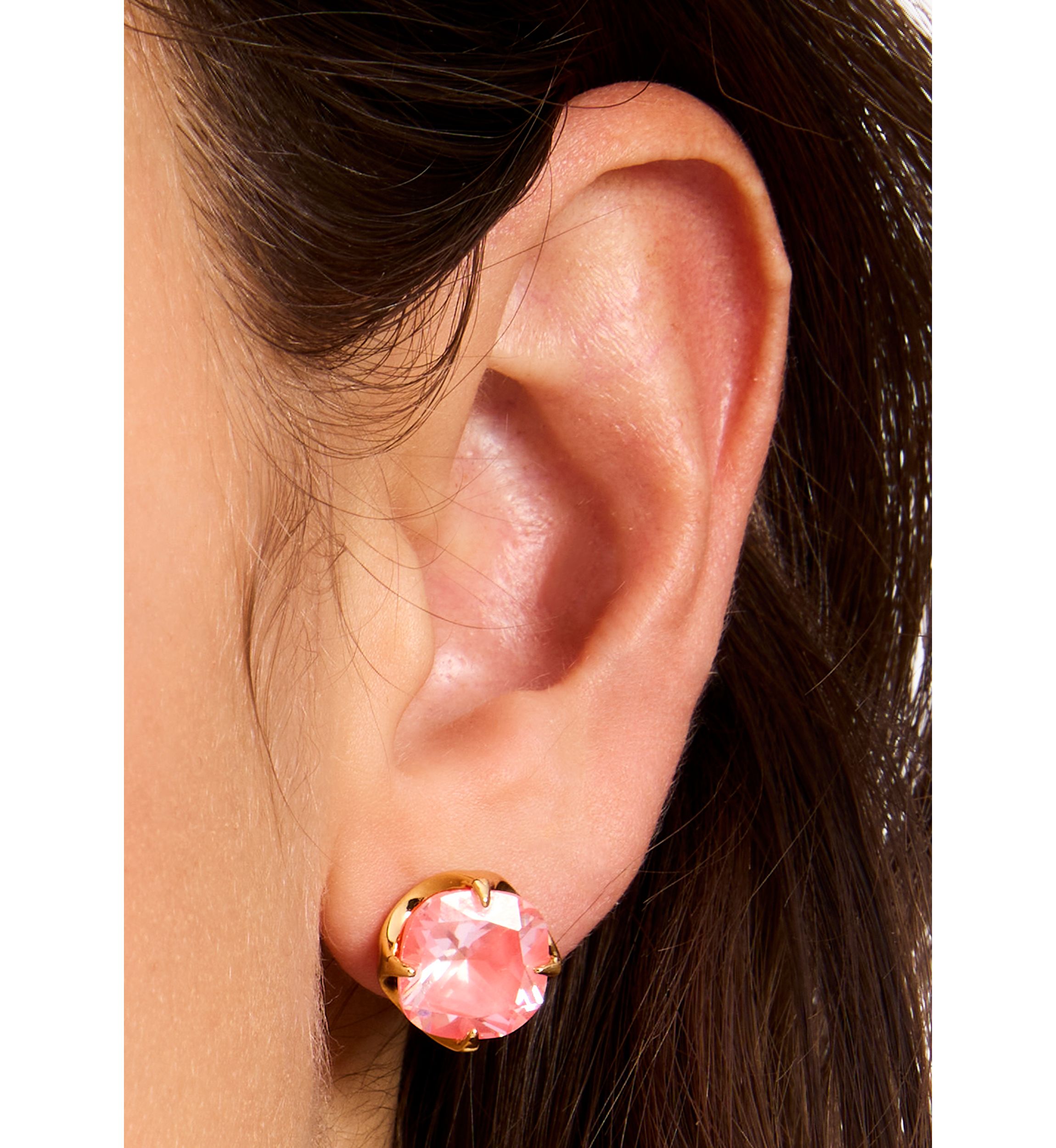 10 Millimeter Spade Flower Stud Earrings