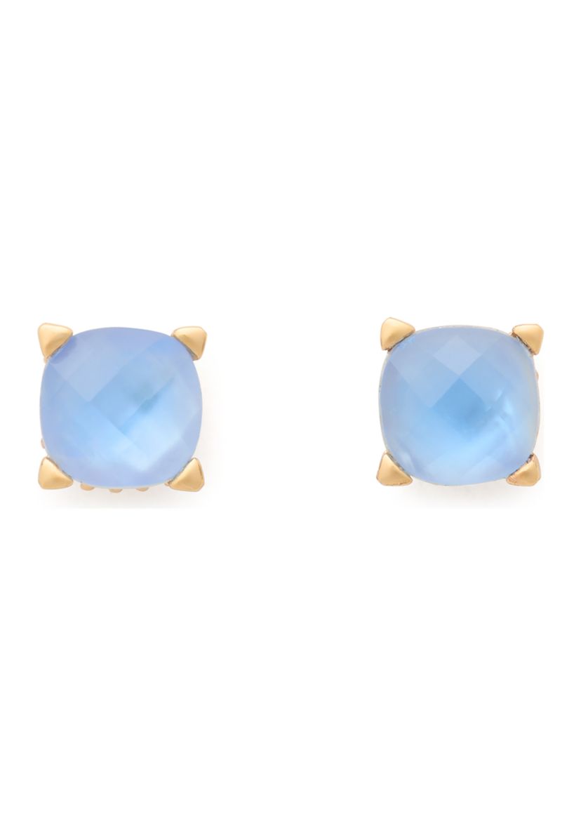 Square Stone 6 Millimeter Stud Earrings