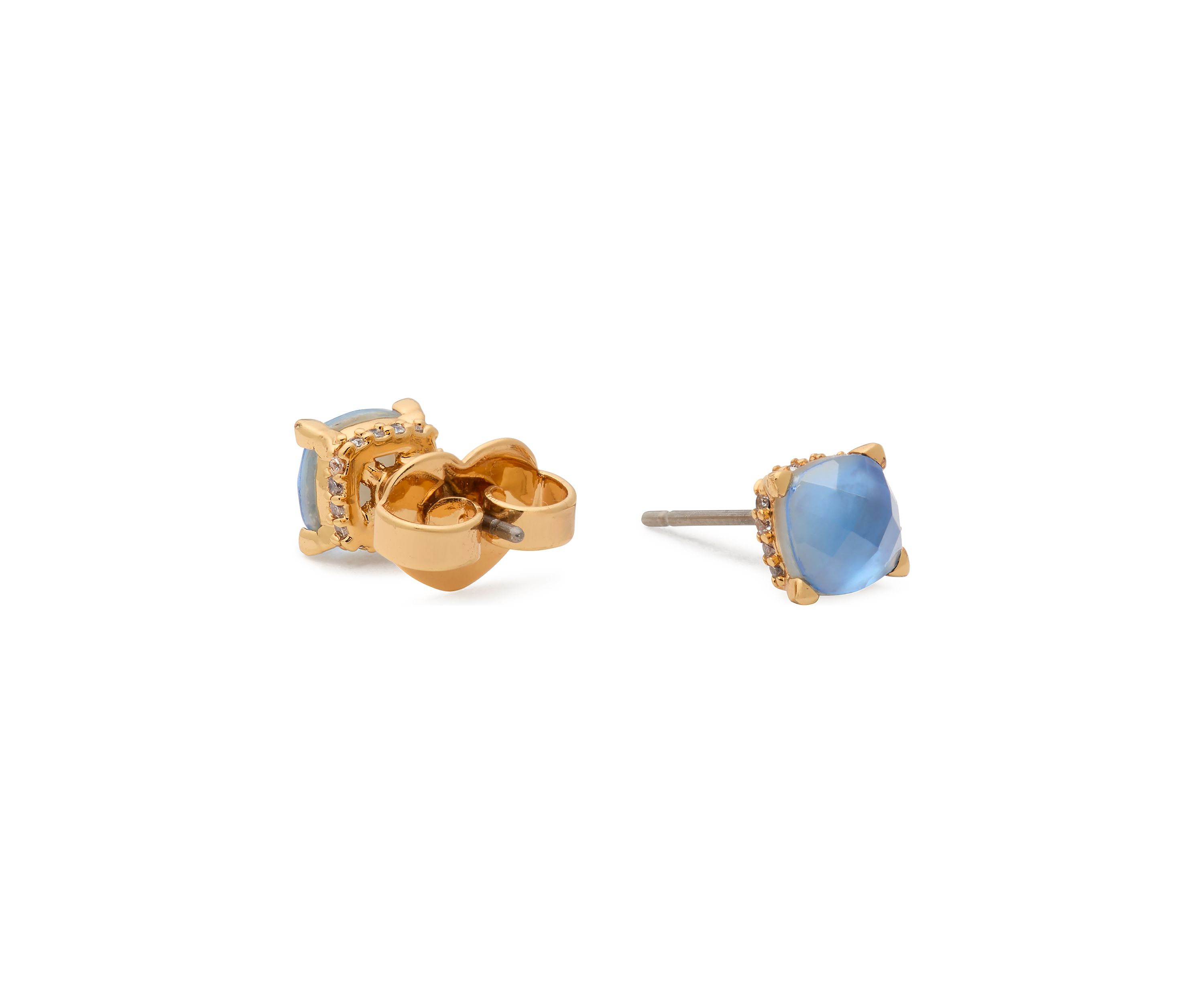 Square Stone 6 Millimeter Stud Earrings
