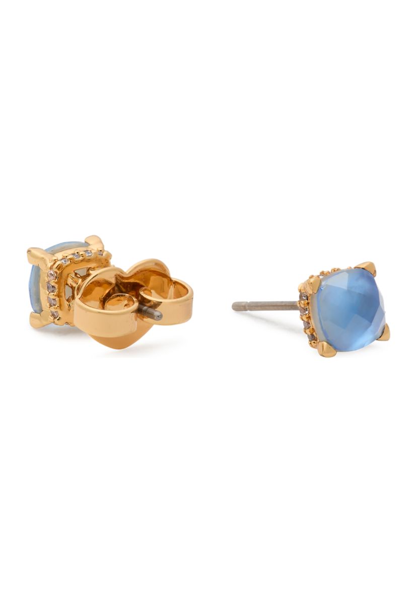 Square Stone 6 Millimeter Stud Earrings