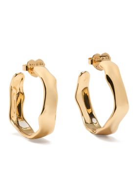 kate spade new york Lab Grown Molten Hoop Earrings, Gold