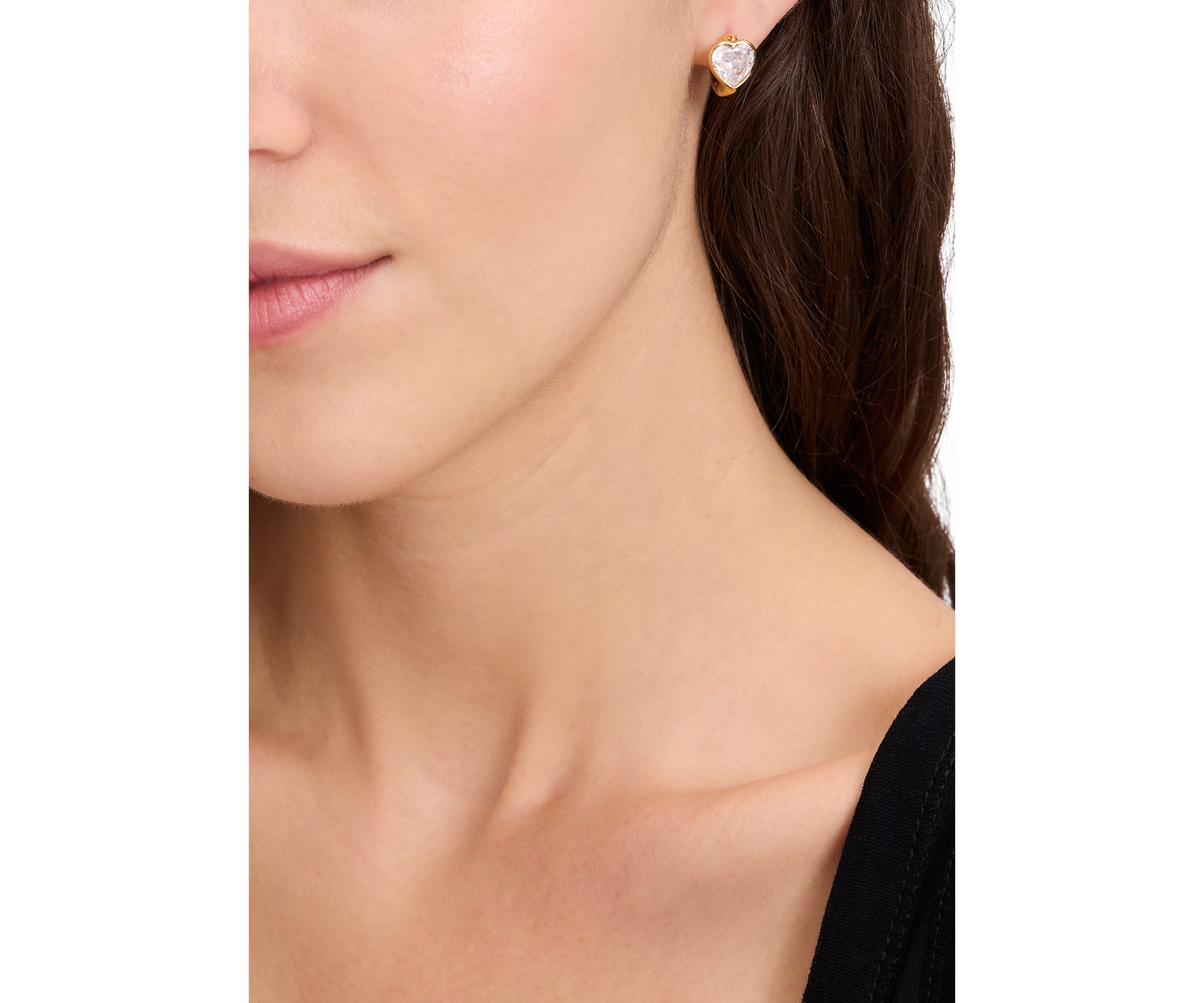 Keep Sparkling Heart Huggie Earrings