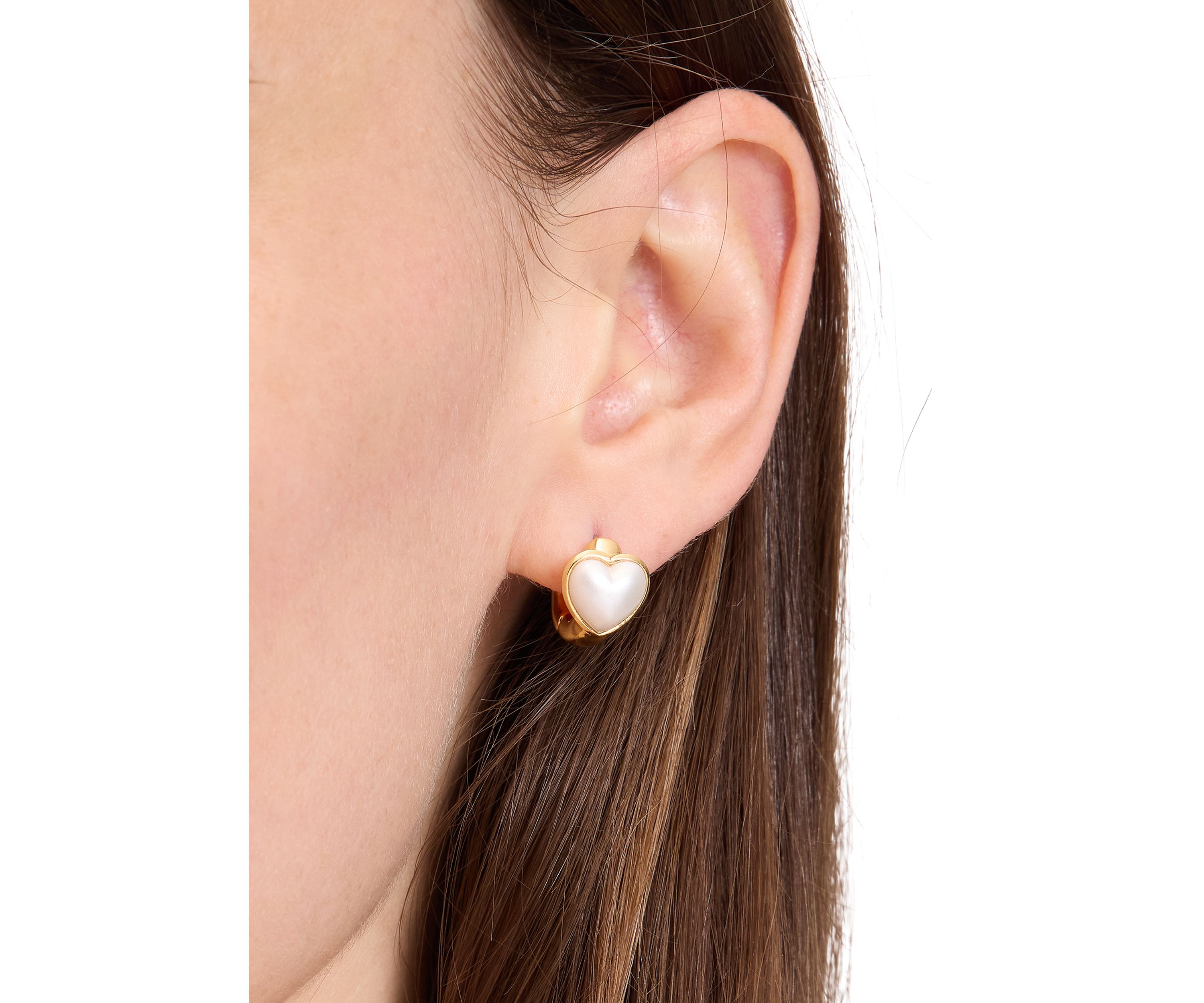 Keep Sparkling Heart Huggie Earrings
