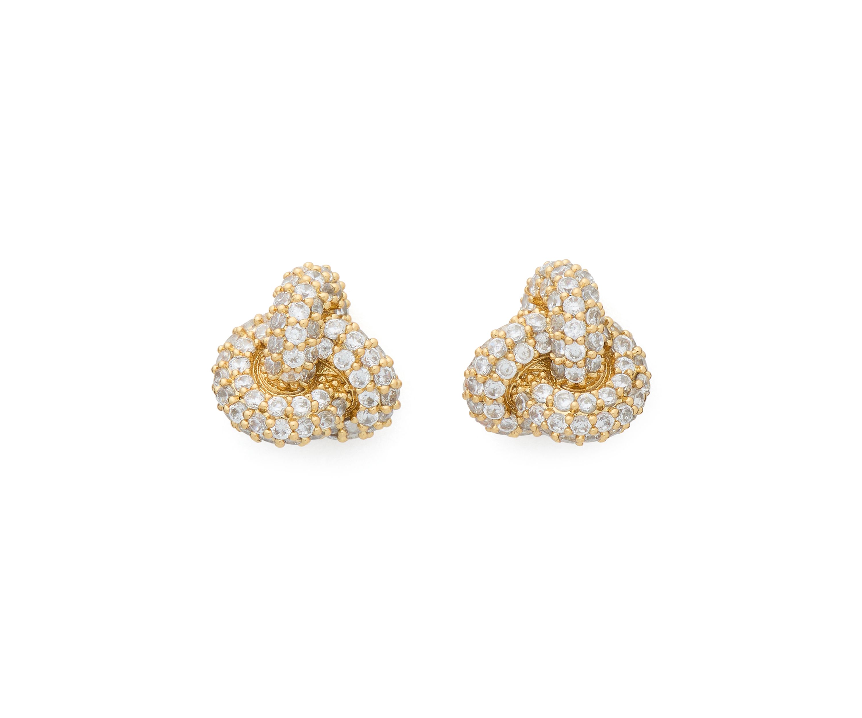 Double Knot Pave Stud Earrings