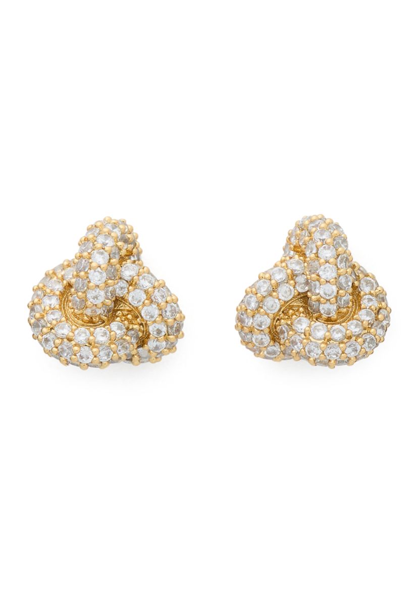Double Knot Pave Stud Earrings