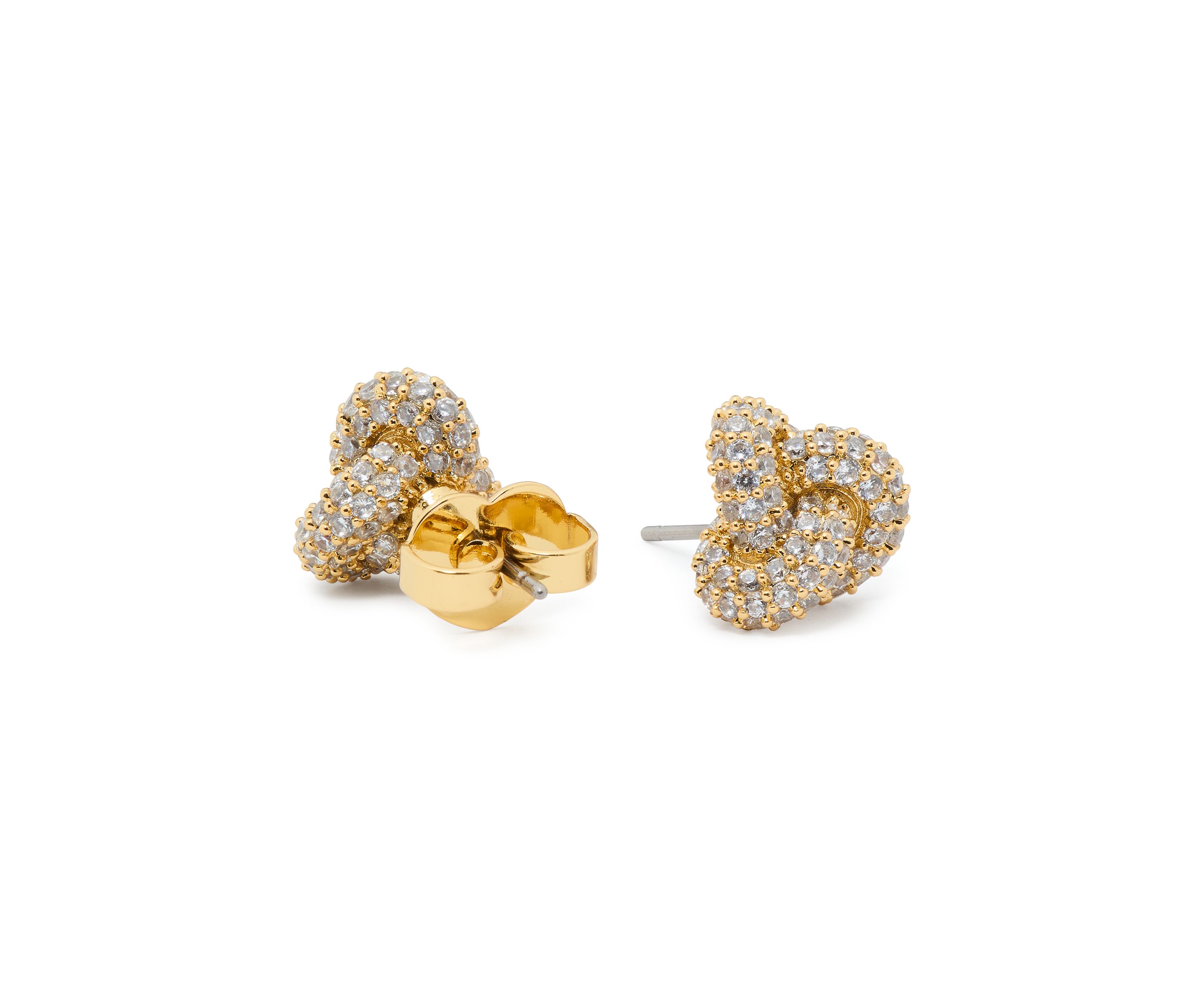 Double Knot Pave Stud Earrings