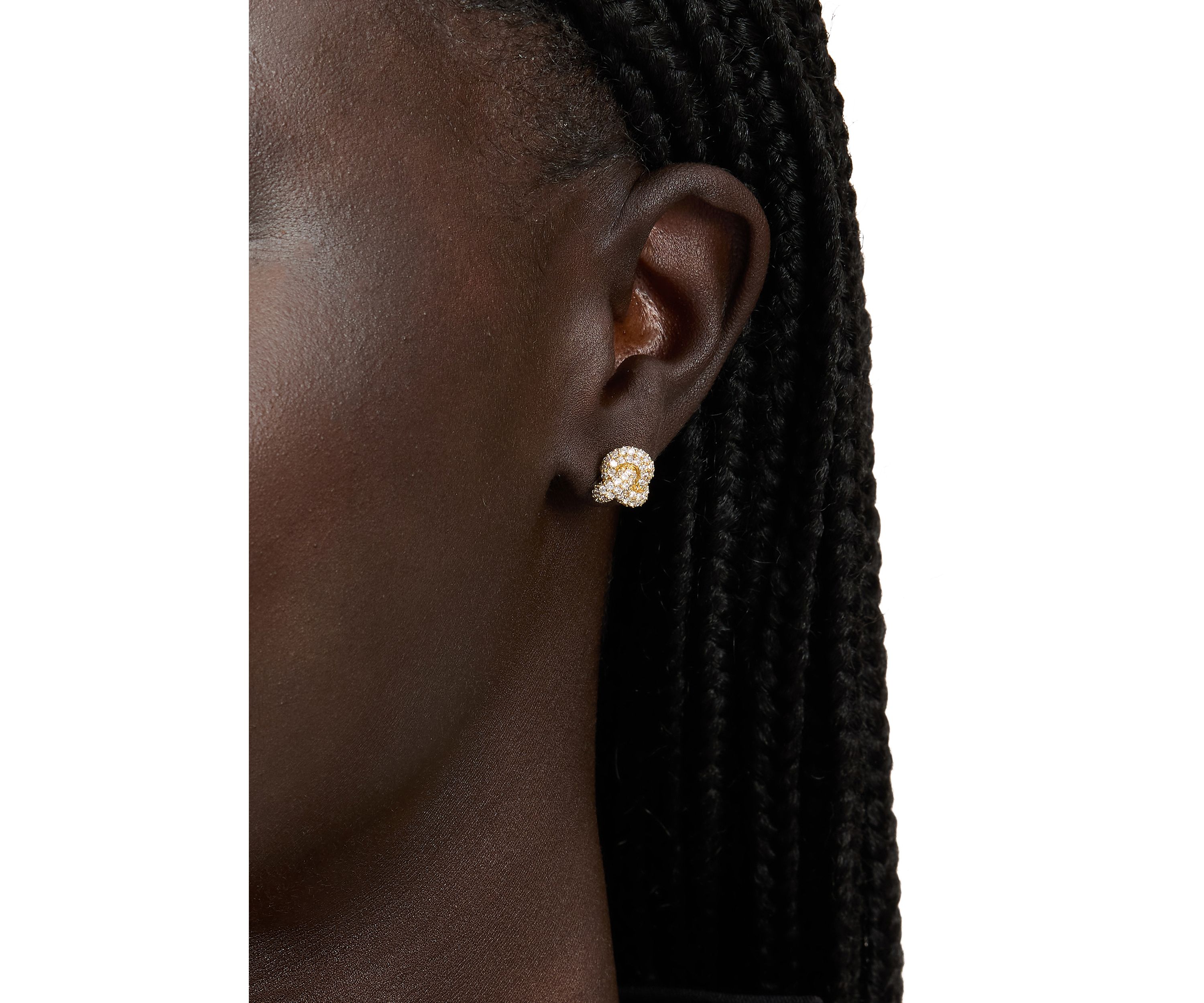 Double Knot Pave Stud Earrings