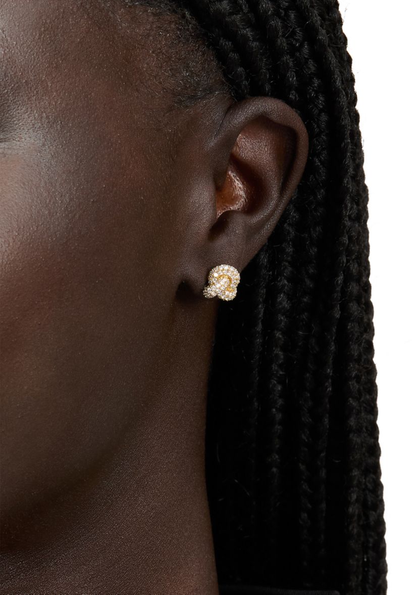 Double Knot Pave Stud Earrings