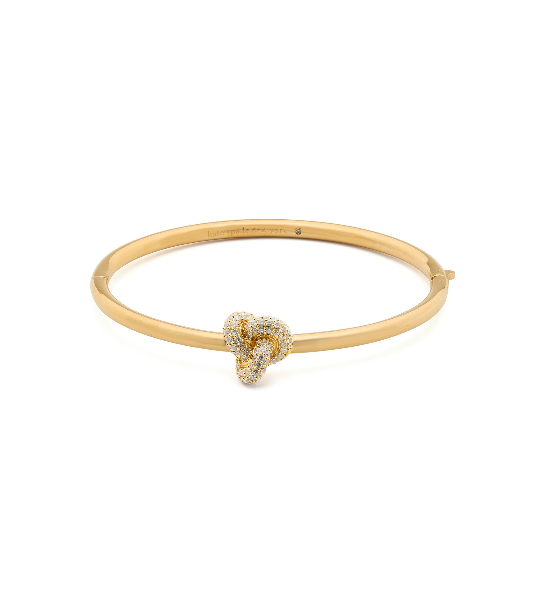 Double Knot Pave Hinged Bangle Bracelet