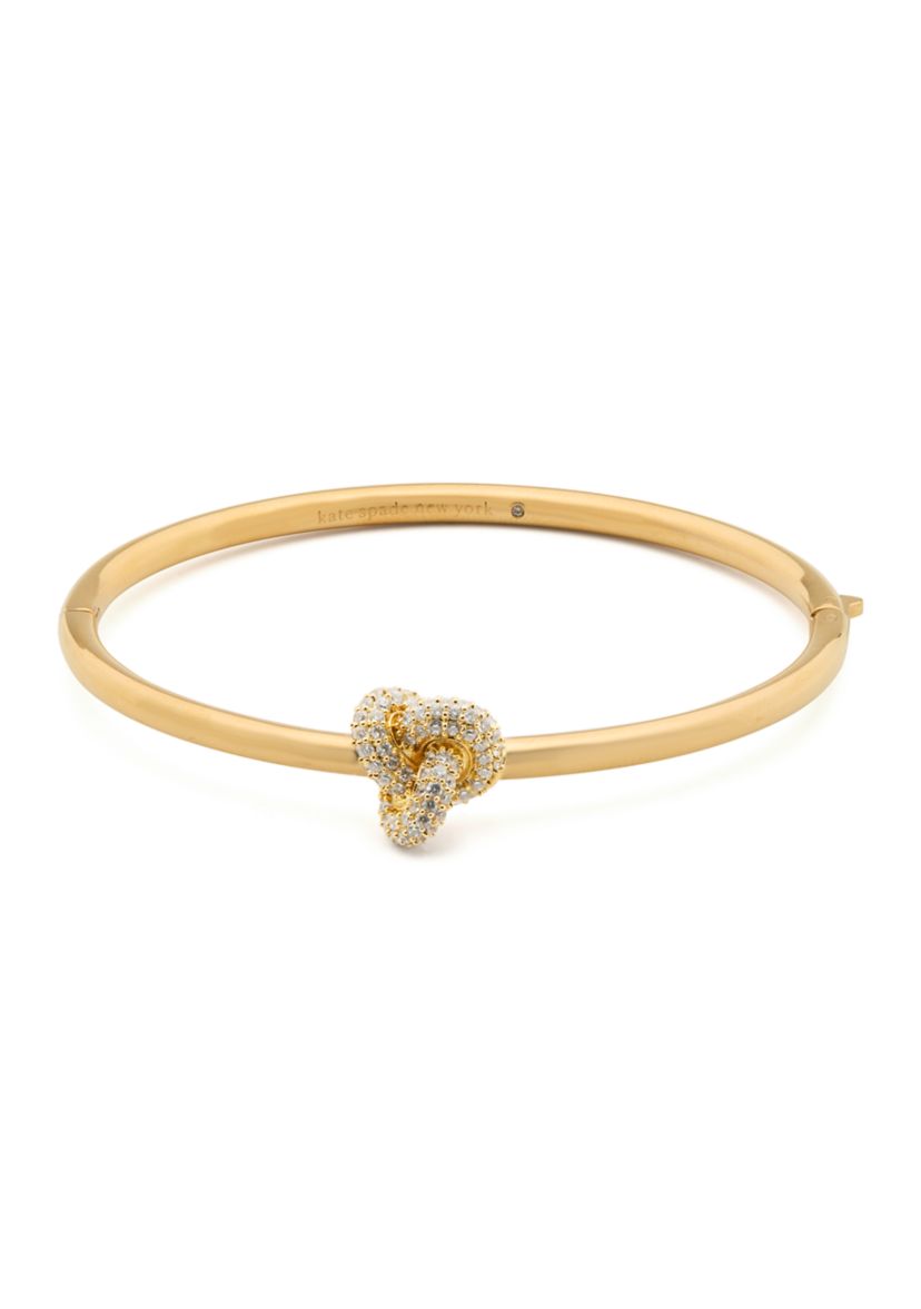 Double Knot Pave Hinged Bangle Bracelet