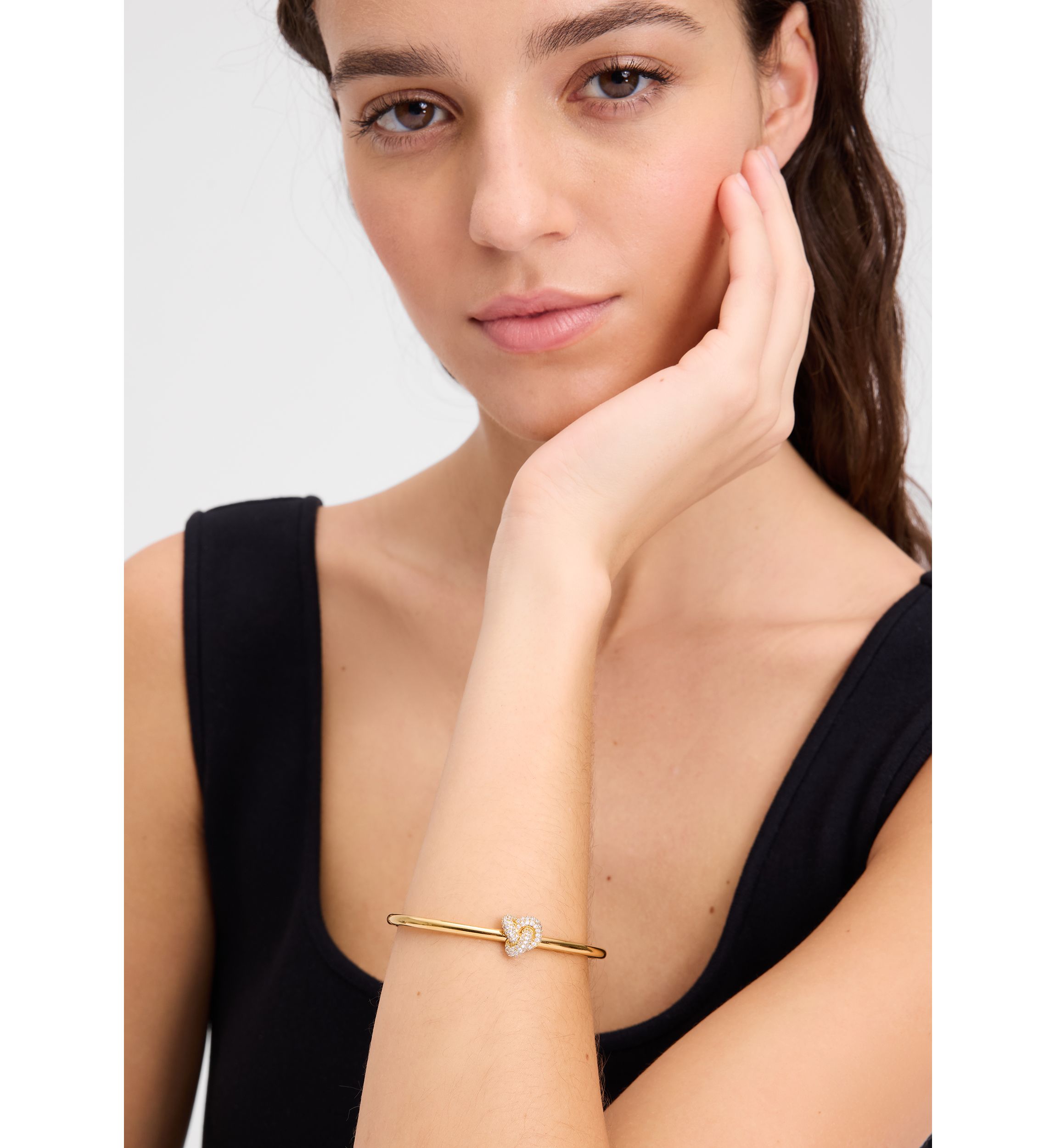 Double Knot Pave Hinged Bangle Bracelet