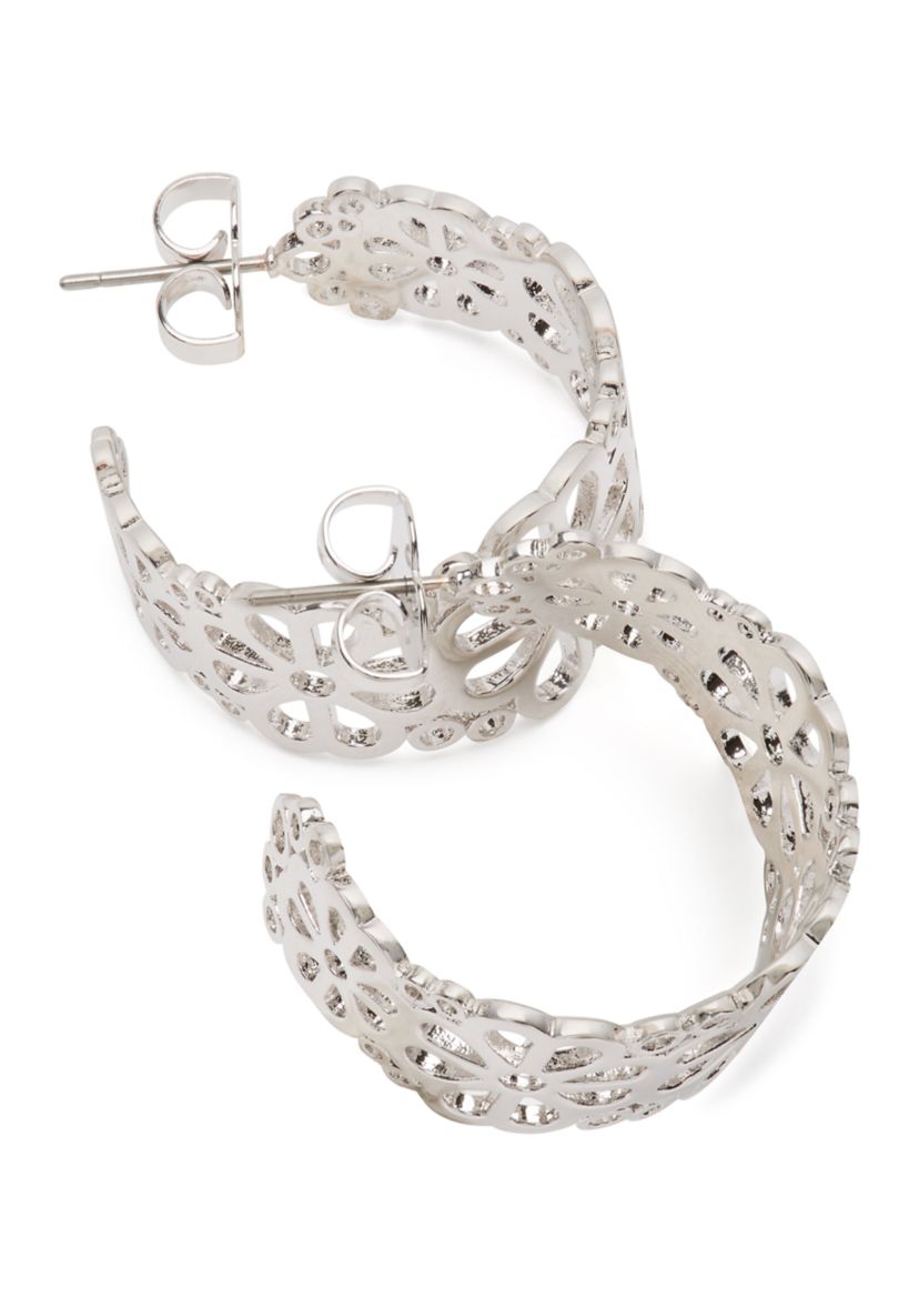 Flower Lace Hoop Earrings