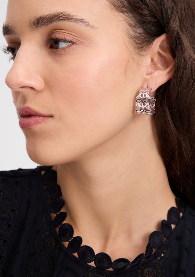 Flower Lace Hoop Earrings