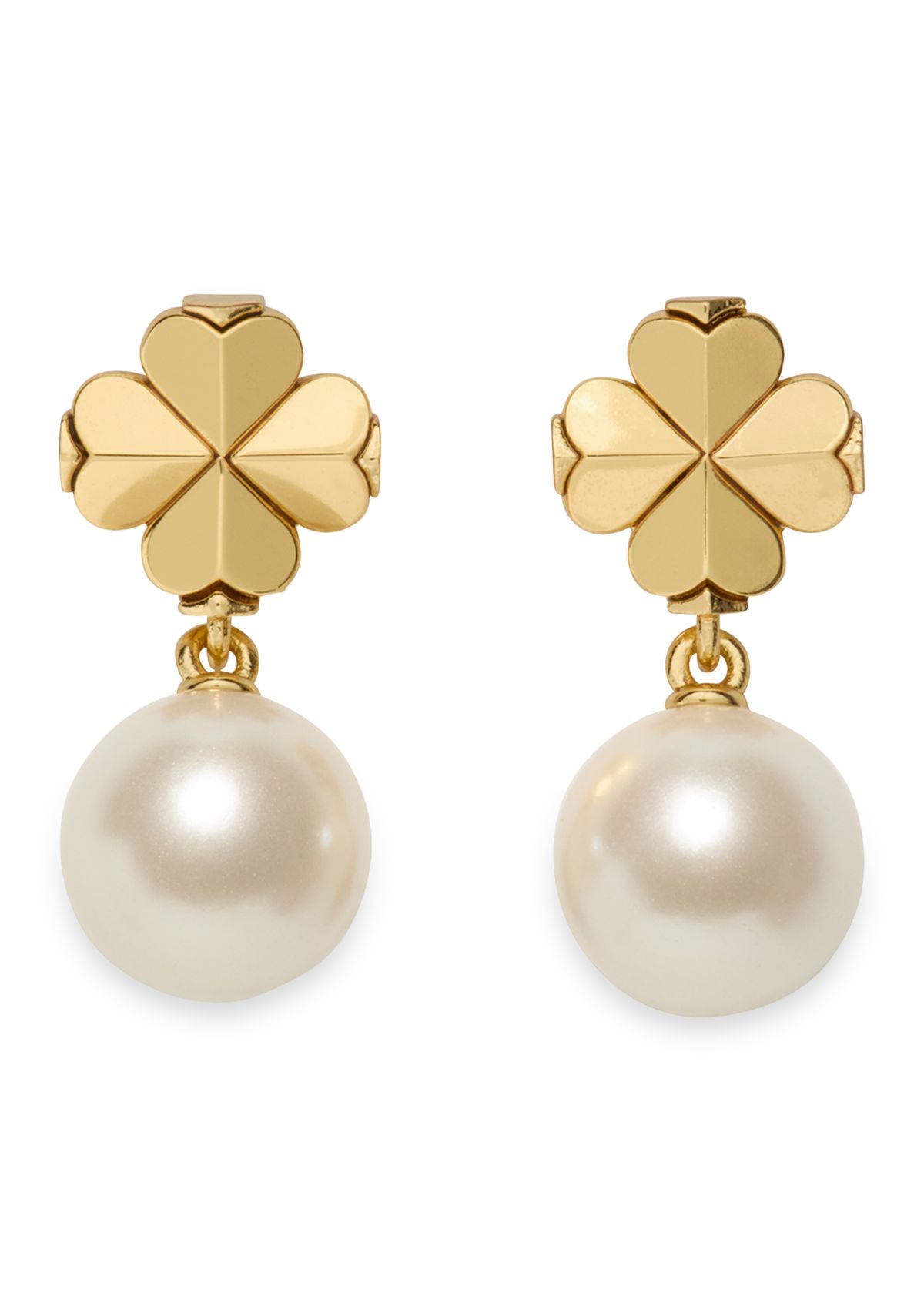 Clover White Beaded Drop Earrings