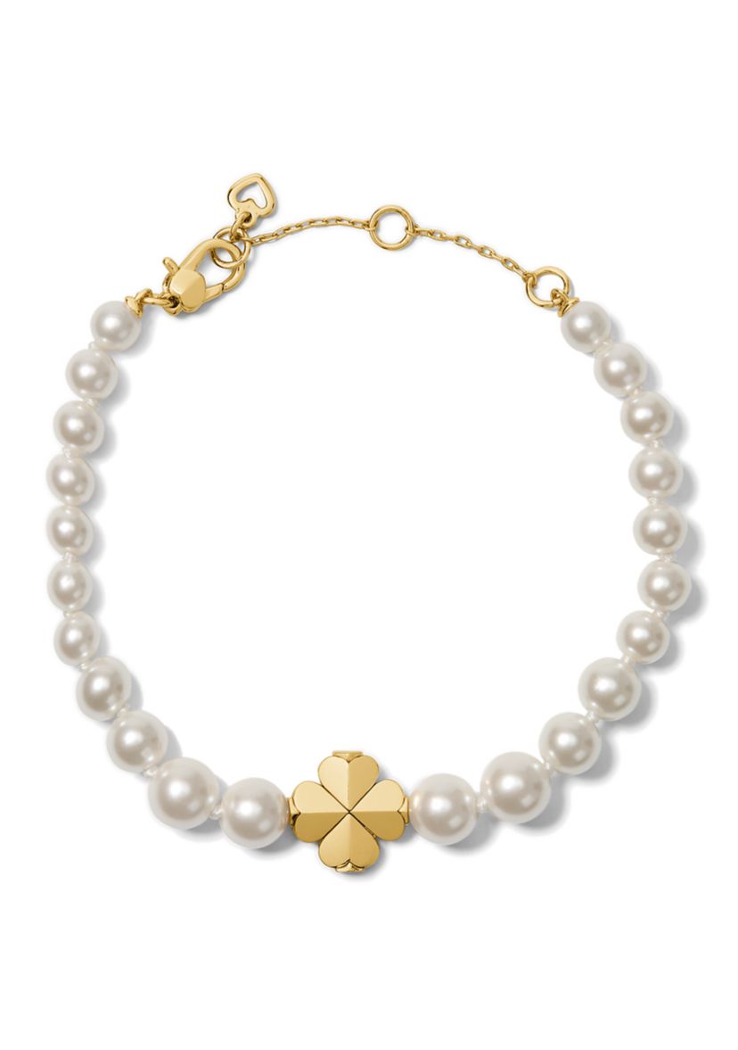 Clover Charm Pearl Beaded Bracelet 