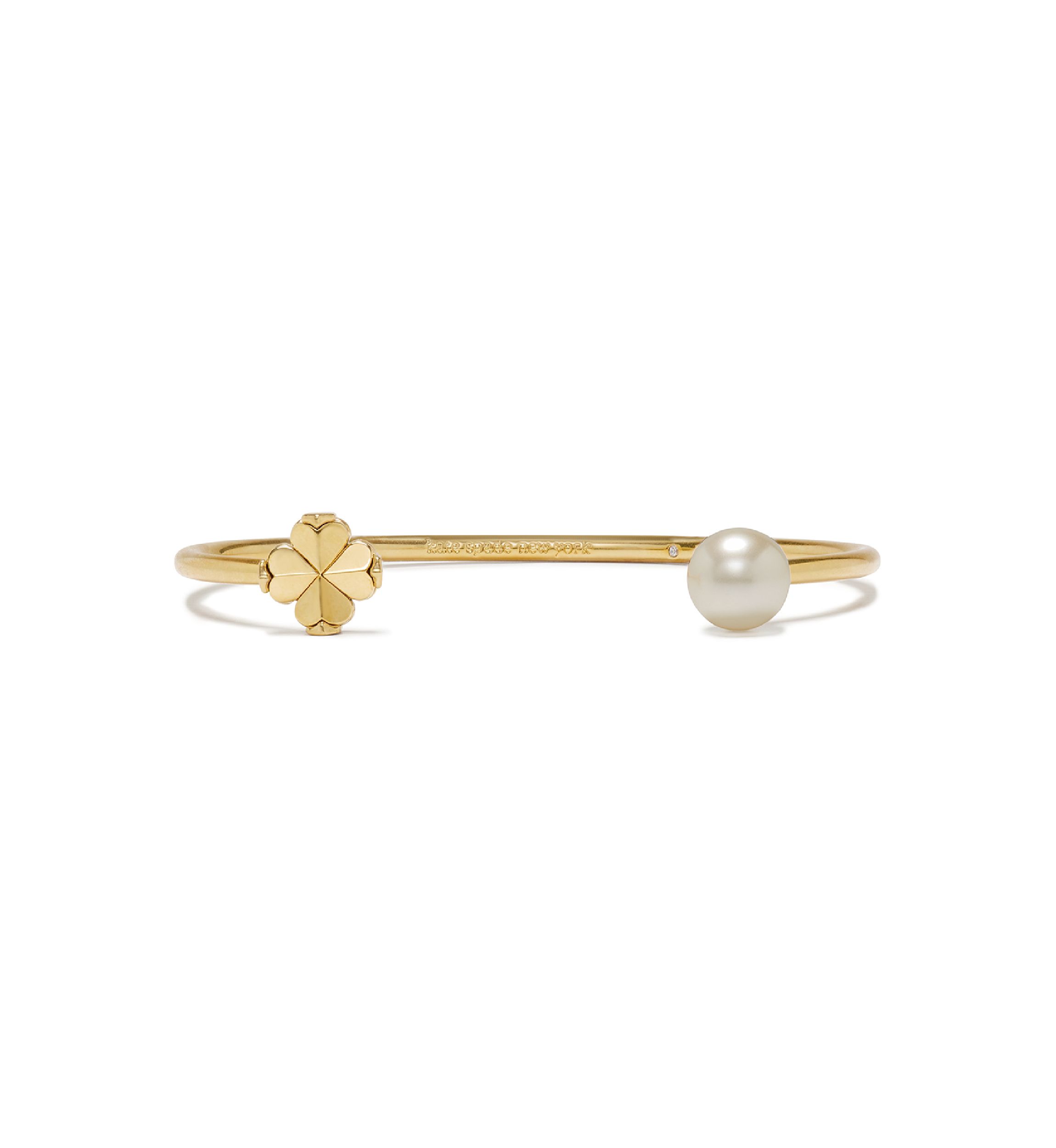 Clover Gold Tone Cuff Bracelet