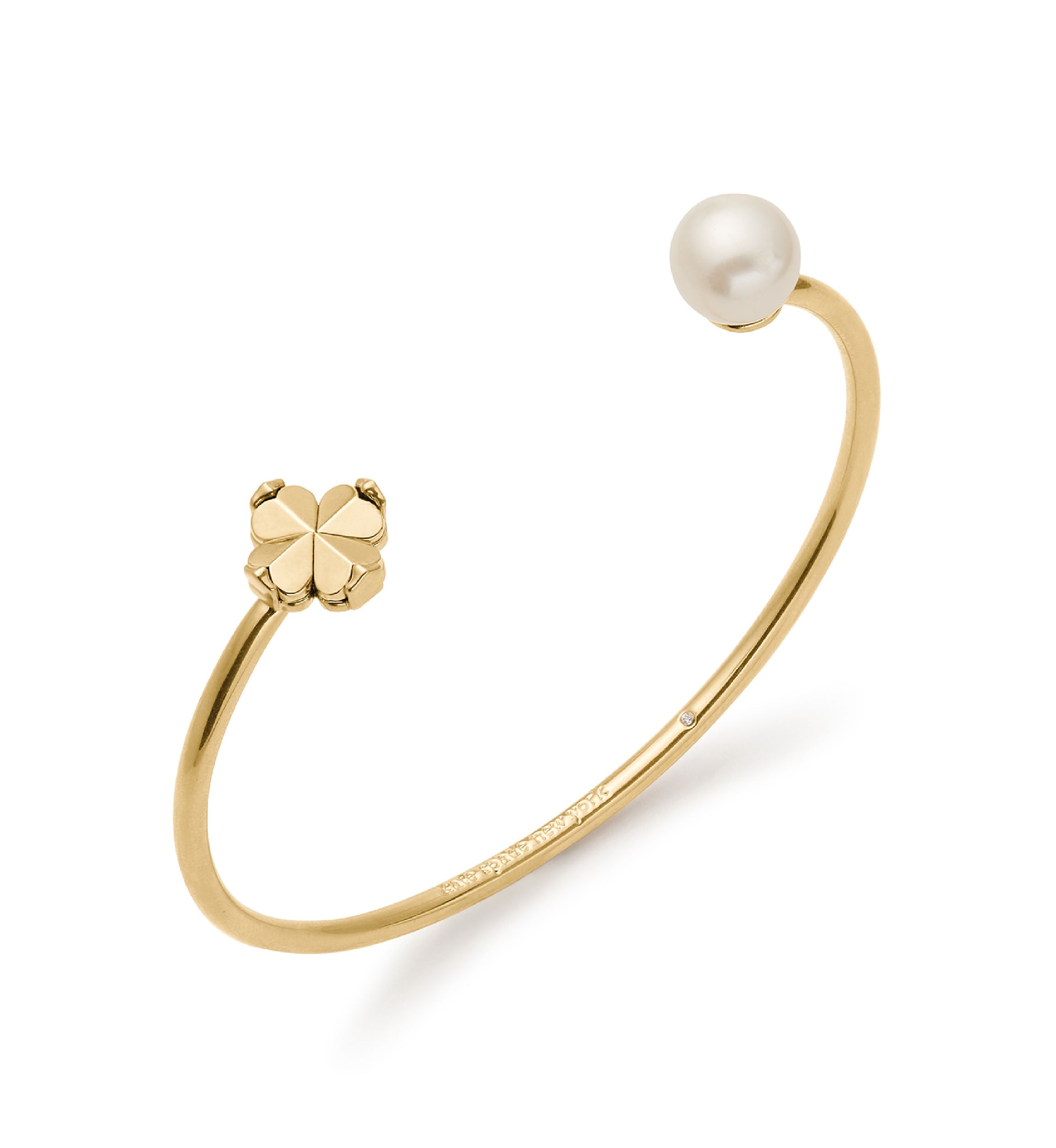 Clover Gold Tone Cuff Bracelet