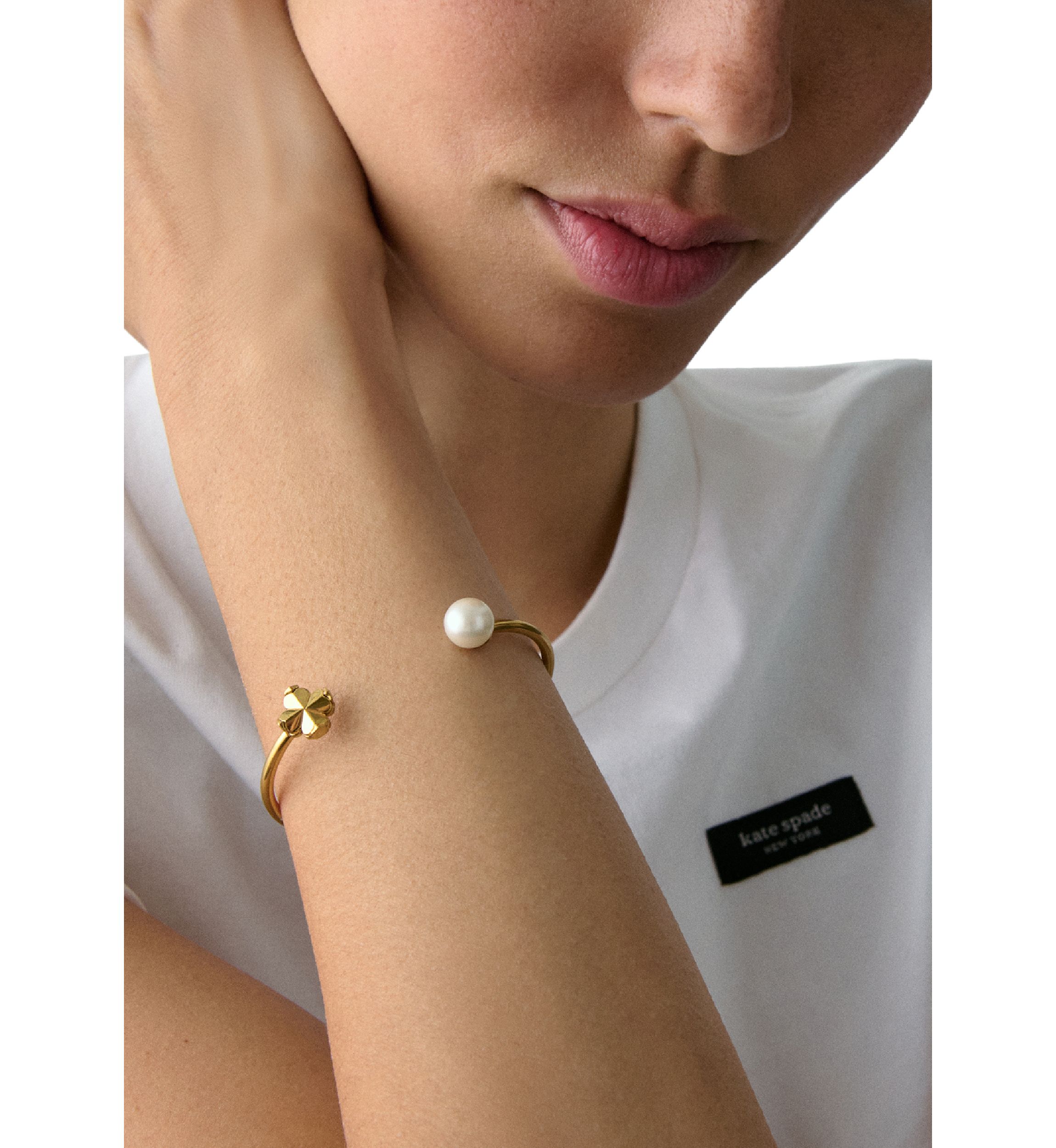 Clover Gold Tone Cuff Bracelet