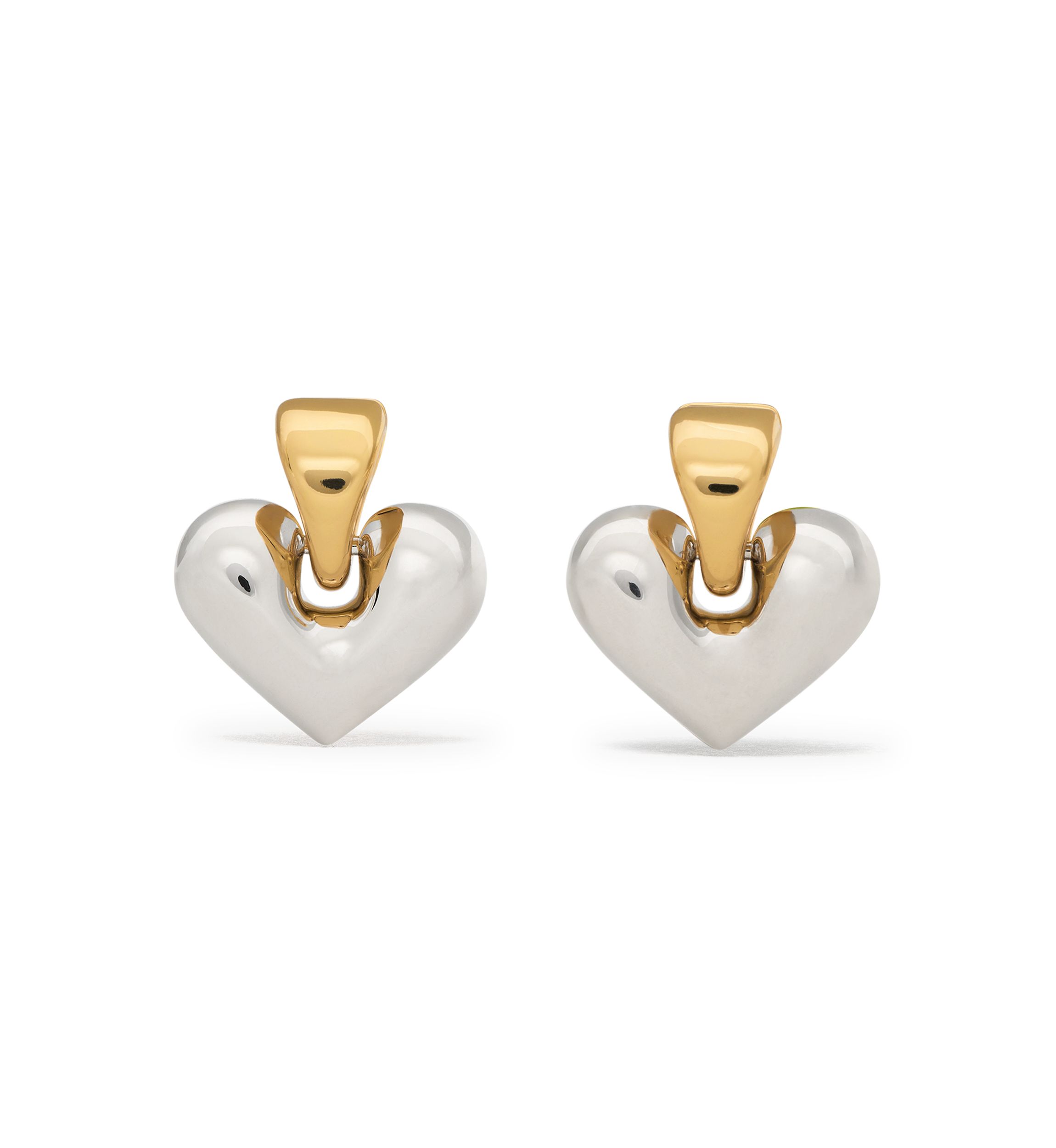 Sculpted Spade Statement Drop Huggie Earrings