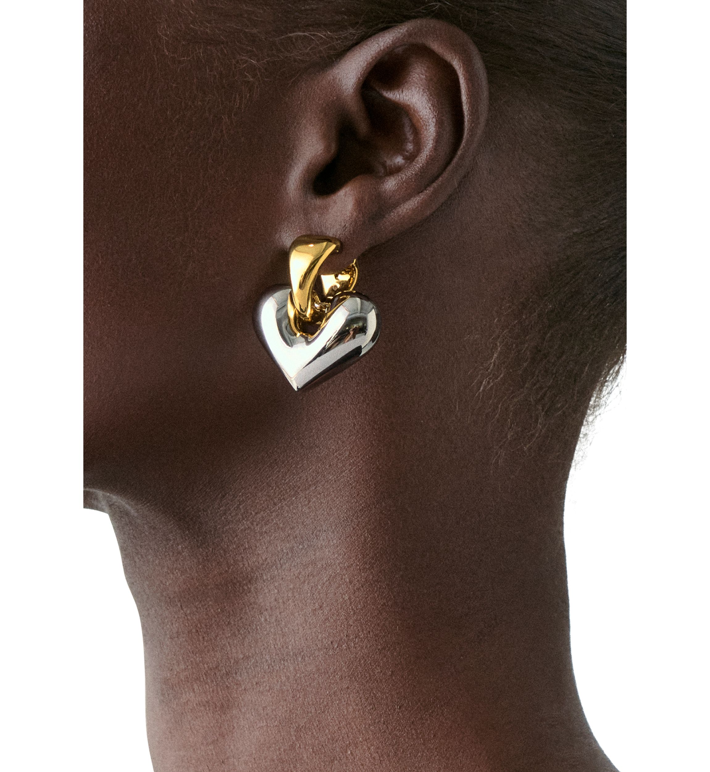 Sculpted Spade Statement Drop Huggie Earrings