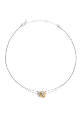 kate spade new york Two-Tone Linked Circle Pendant Necklace