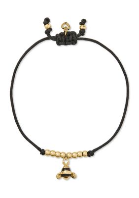 kate spade new york Bee Pendant Cord Bracelet, 9 in