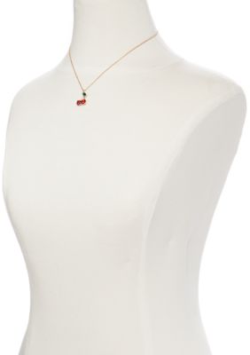 kate spade new york® Gold-Tone Ma Cherie Mini Cherry Pendant Necklace | belk