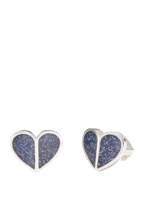 kate spade new york® Glitter Heart Stud Earrings | belk