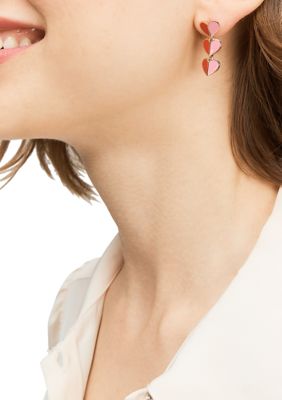 kate spade new york® Enamel Heart Linear Earrings | belk