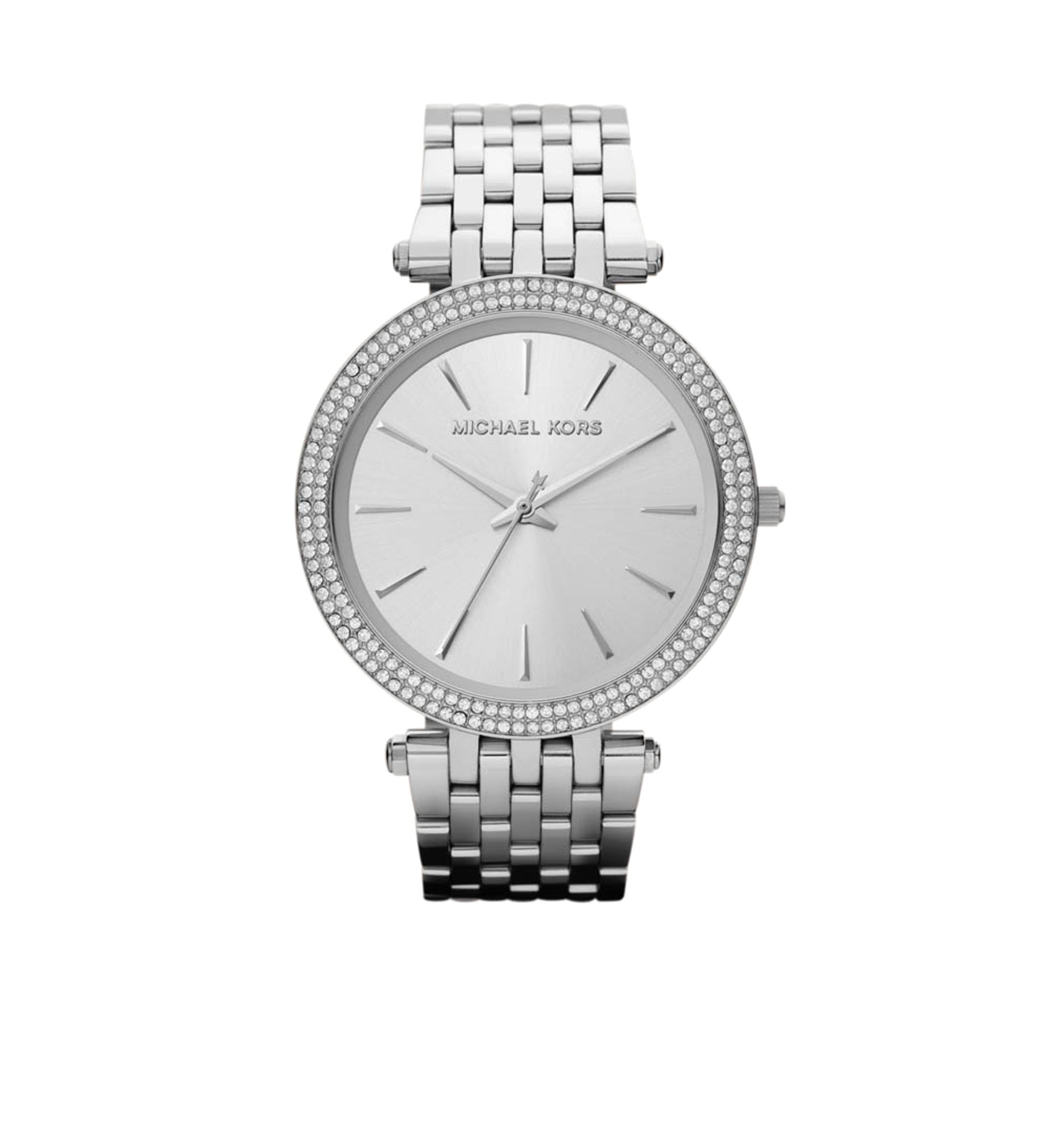 Mid-Size Silver-Tone Stainless Steel Darci Three-Hand Glitz Watch