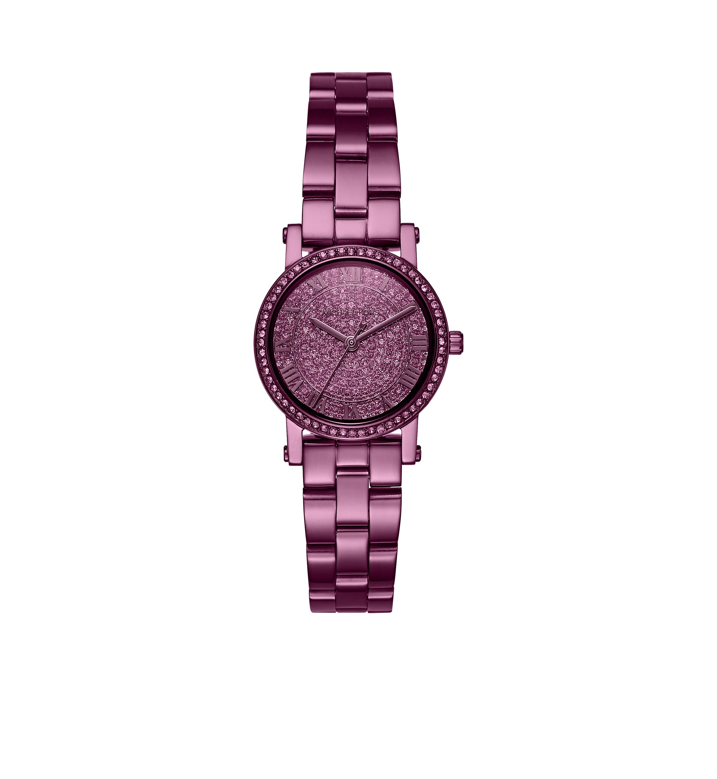 Stainless Steel Purple IP Petite Norie Pavé Watch
