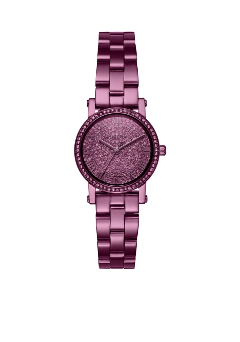 Stainless Steel Purple IP Petite Norie Pavé Watch