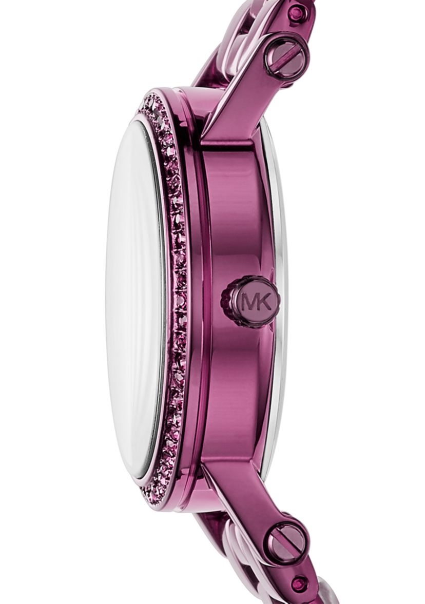 Stainless Steel Purple IP Petite Norie Pavé Watch