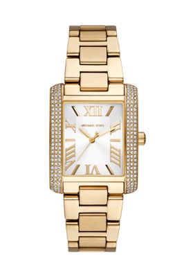 Michael Kors Women's Gold Tone Emery Three Hand Stainless Steel Watch