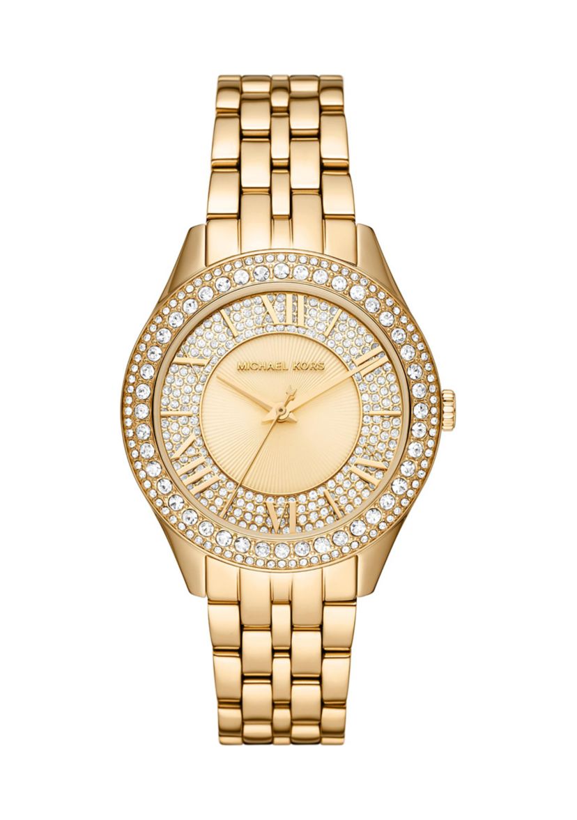 Harlowe Three Hand Gold Tone Stainless Steel Watch