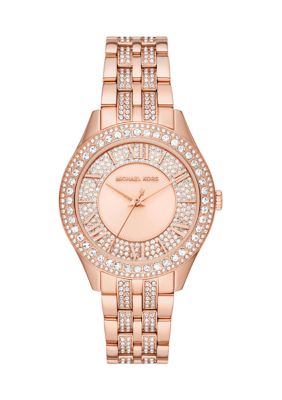 Michael Kors Harlowe Three Hand Rose Gold Tone Stainless Steel Watch -  5800273MK4710