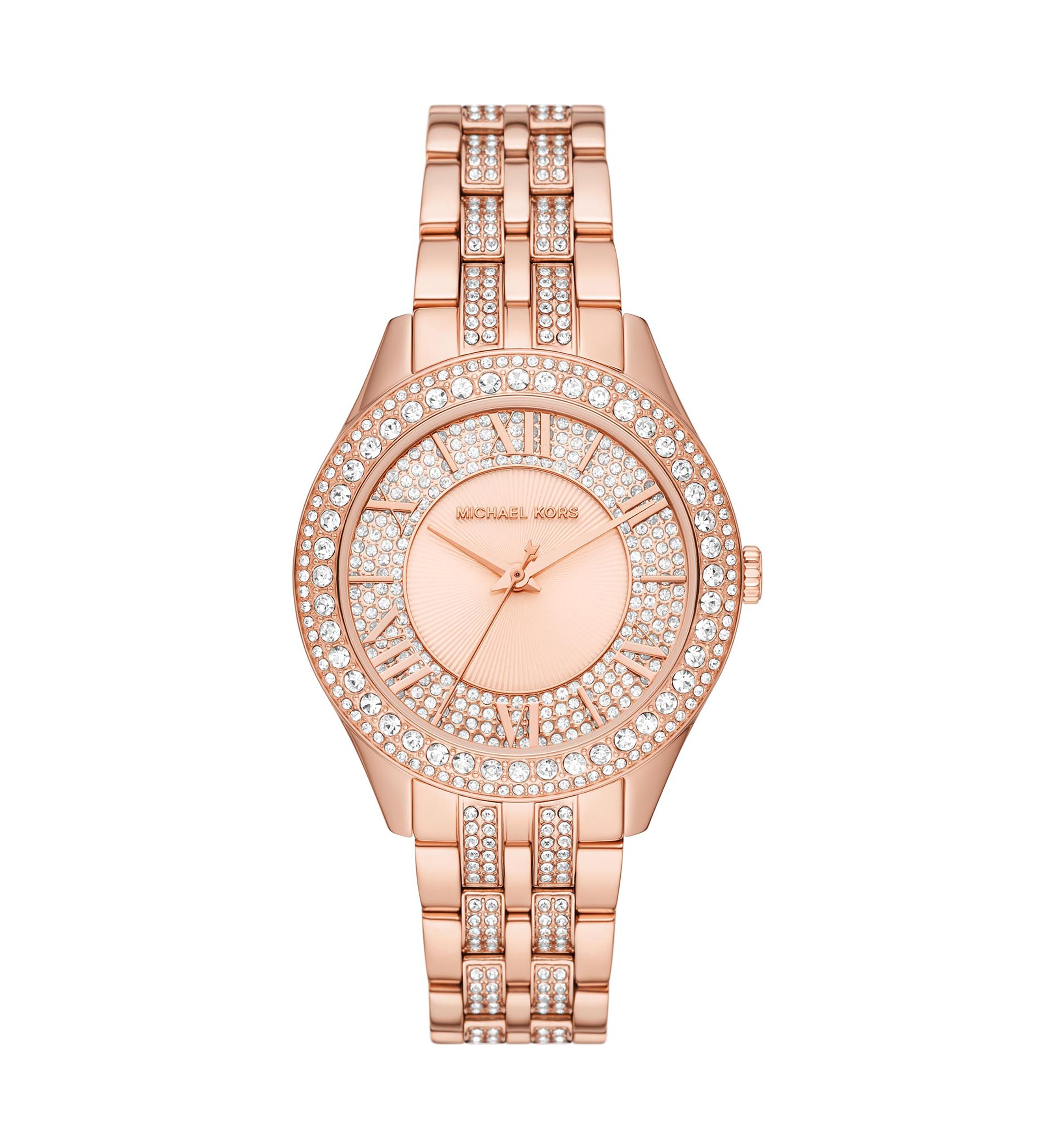 Harlowe Three Hand Rose Gold Tone Stainless Steel Watch