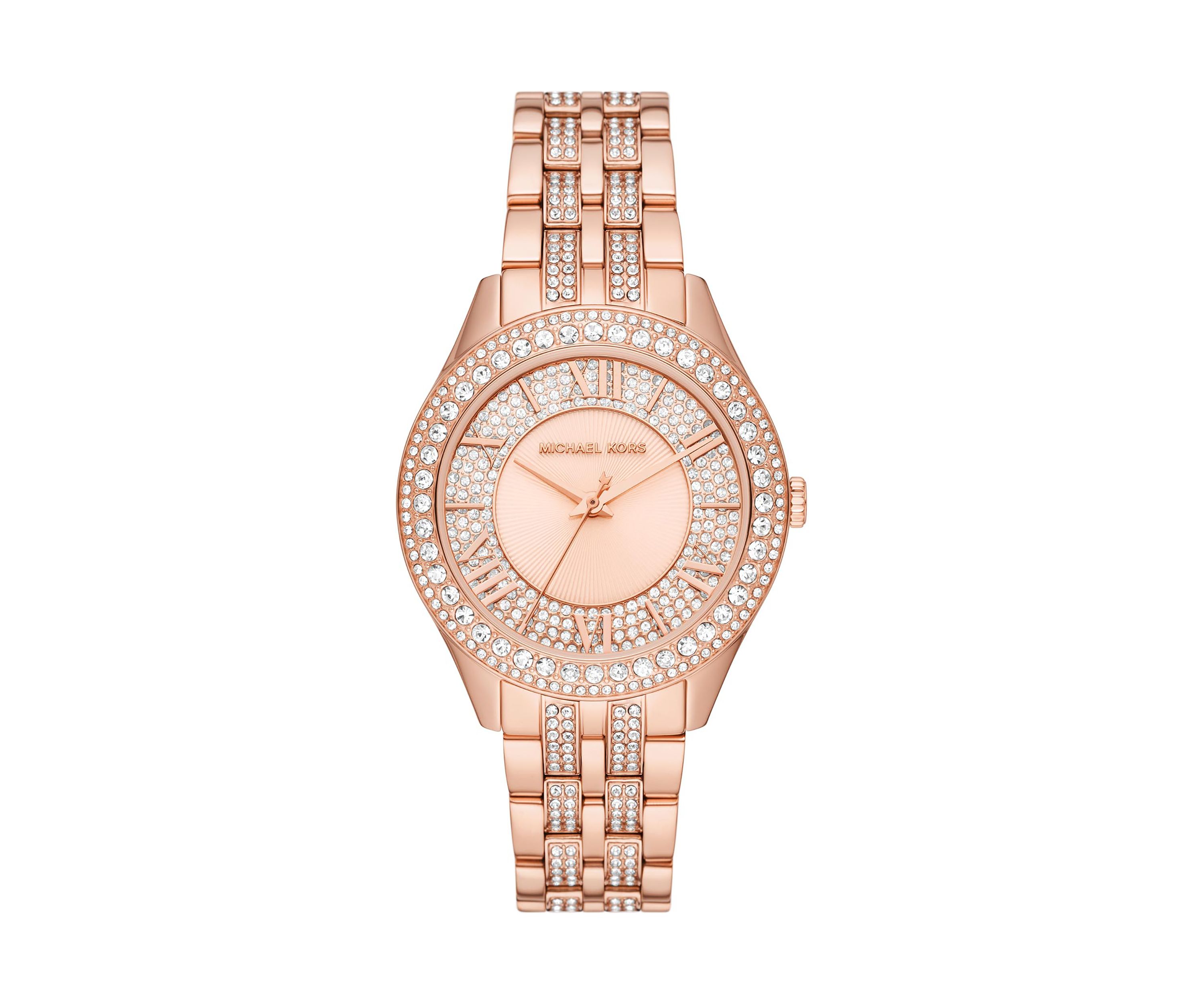 Harlowe Three Hand Rose Gold Tone Stainless Steel Watch