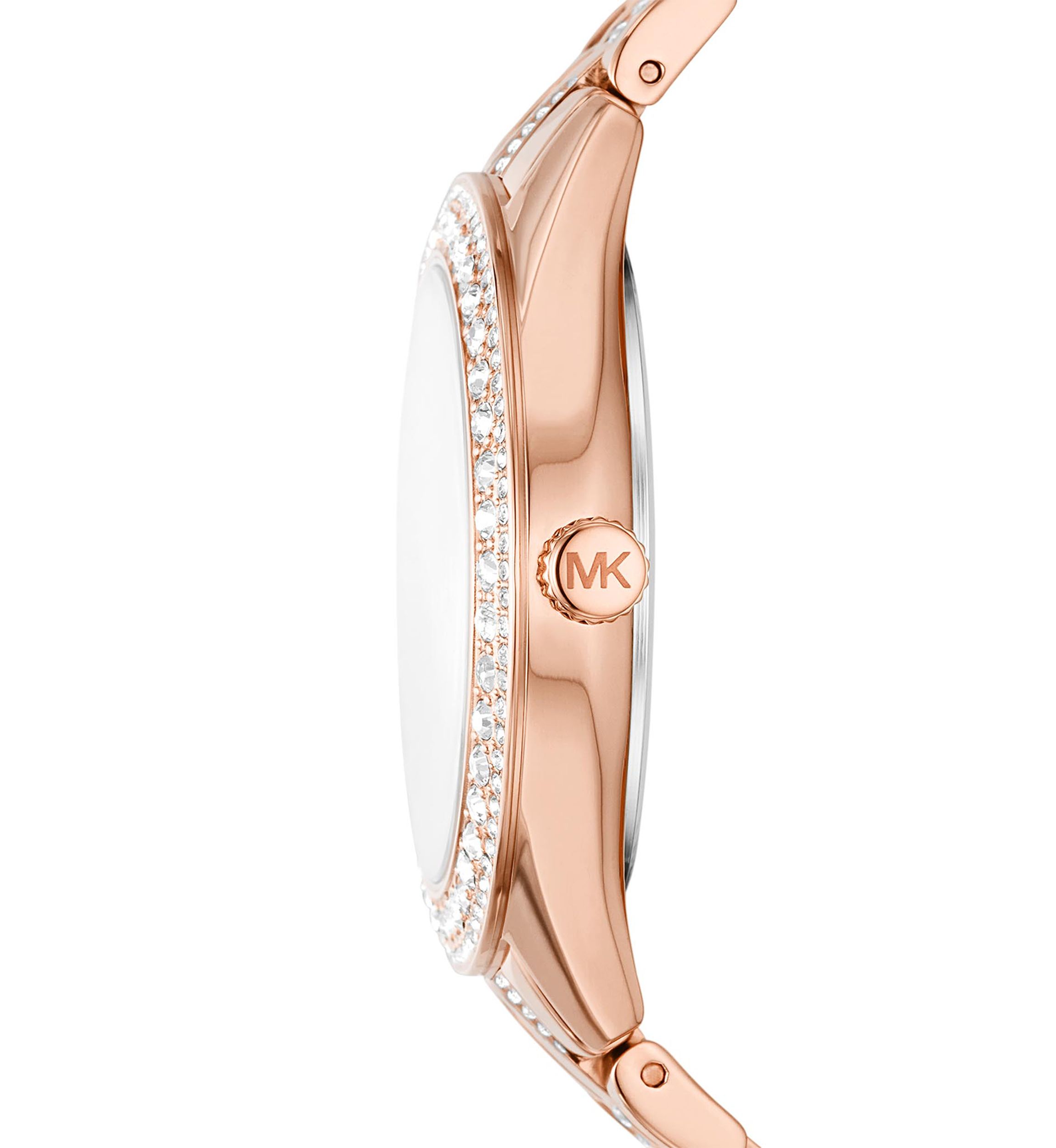 Harlowe Three Hand Rose Gold Tone Stainless Steel Watch
