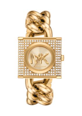 Michael Kors Women's Gold Tone Stainless Steel Chunky Fringe Crystal Drops Watch