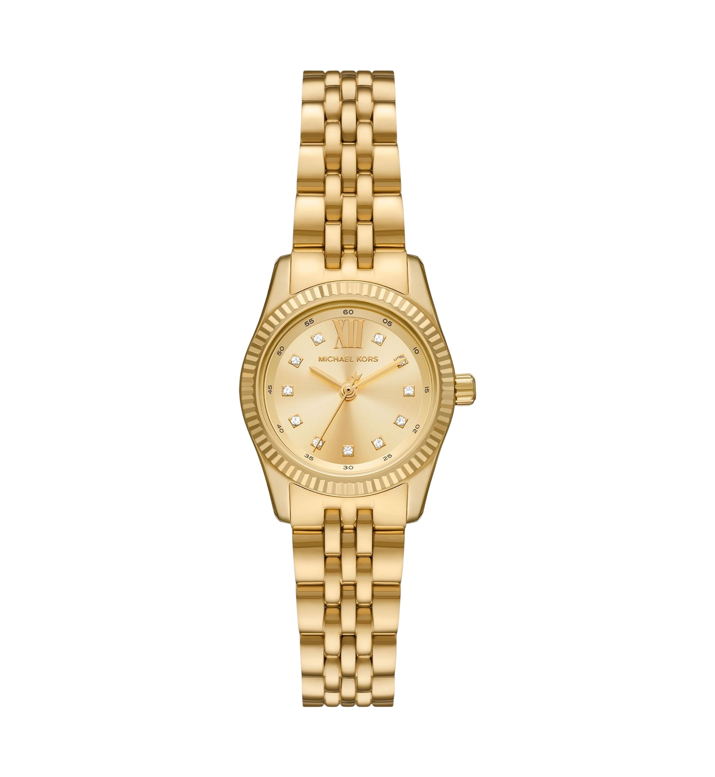 Gold Metal Band Crystal Face Watch