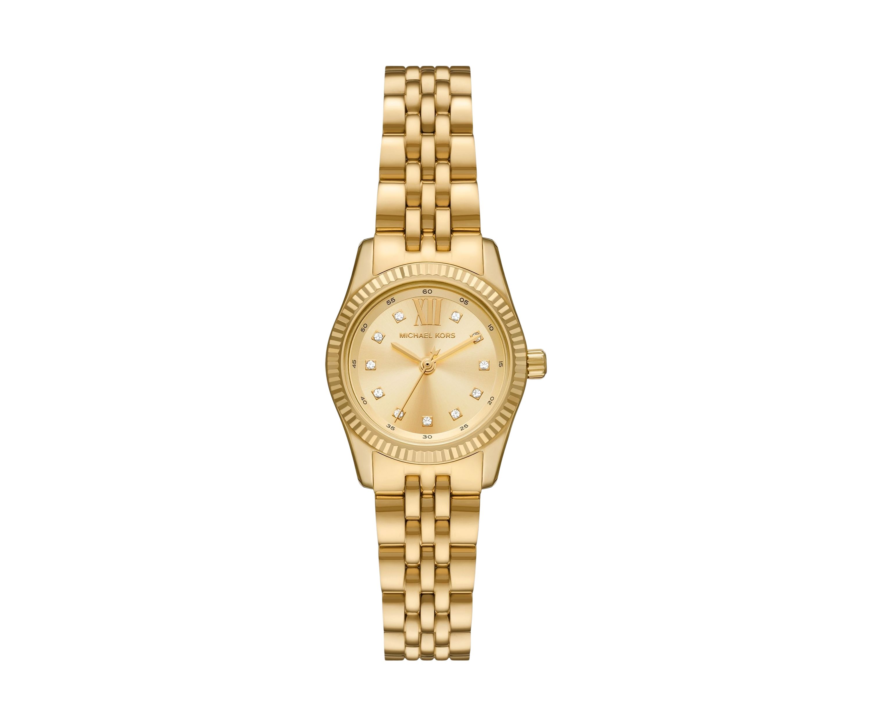 Gold Metal Band Crystal Face Watch