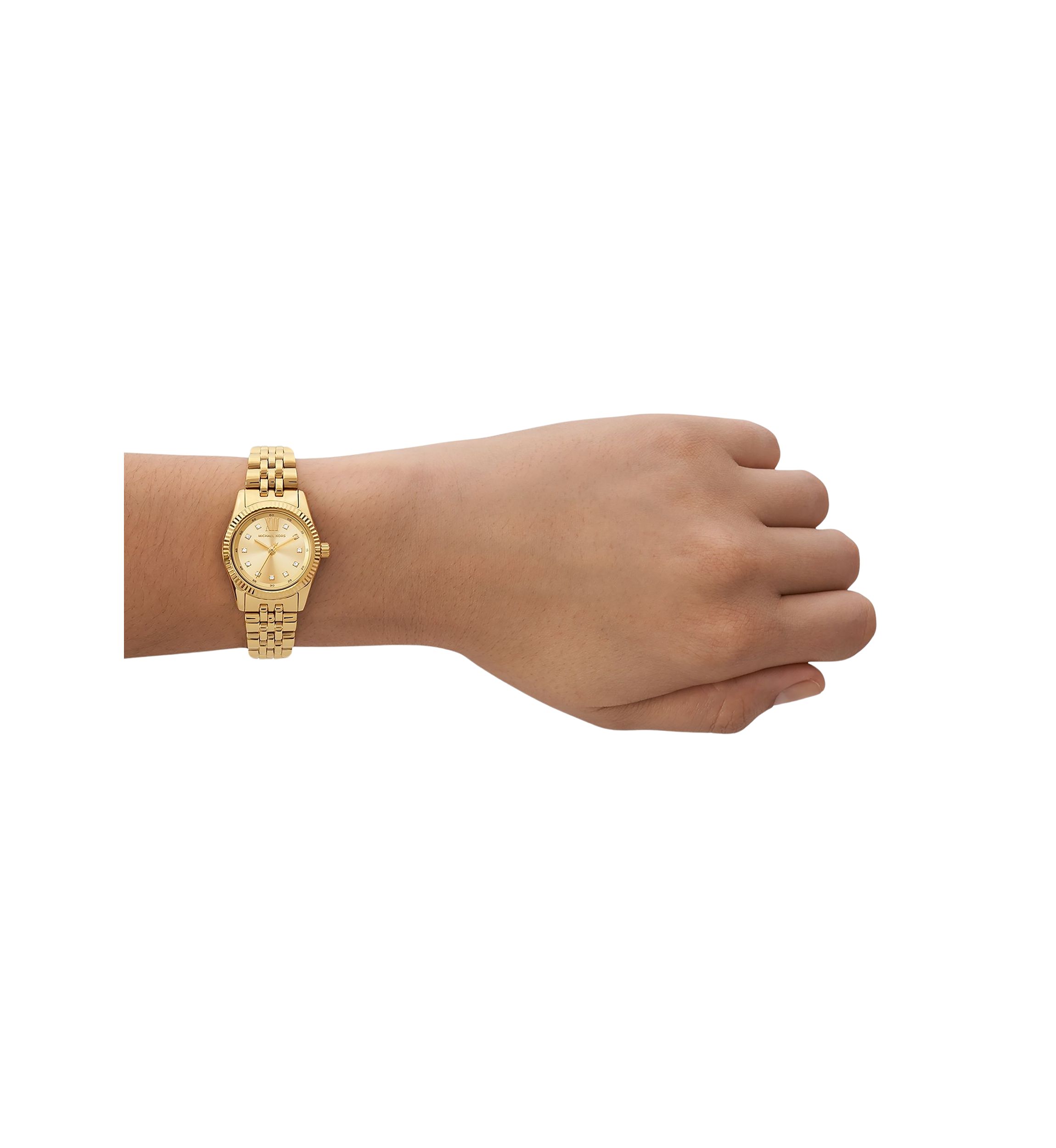 Gold Metal Band Crystal Face Watch
