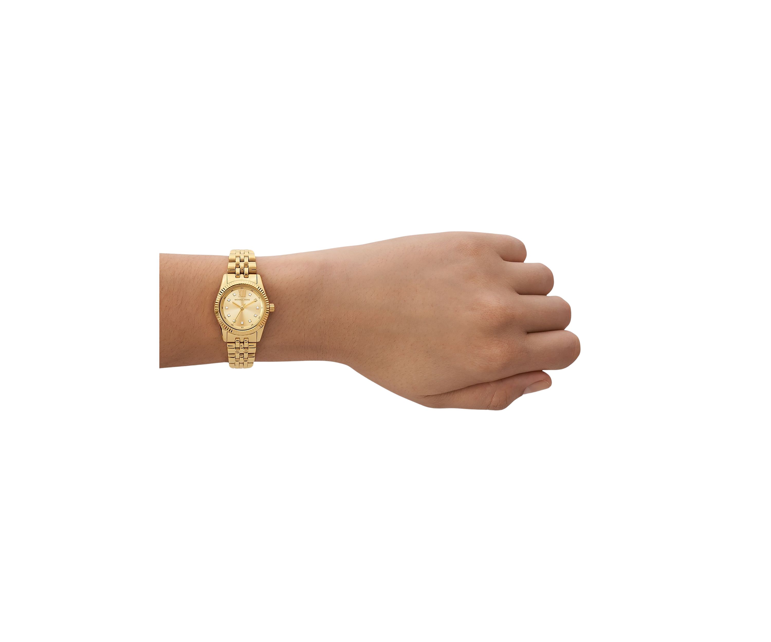 Gold Metal Band Crystal Face Watch