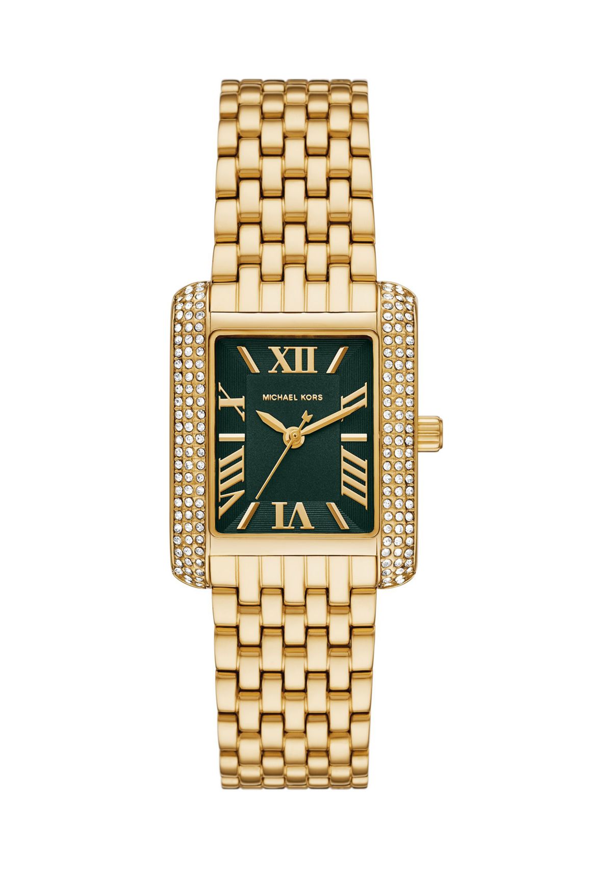 Womens Gold Tone Stainless Steel Crystal Watch